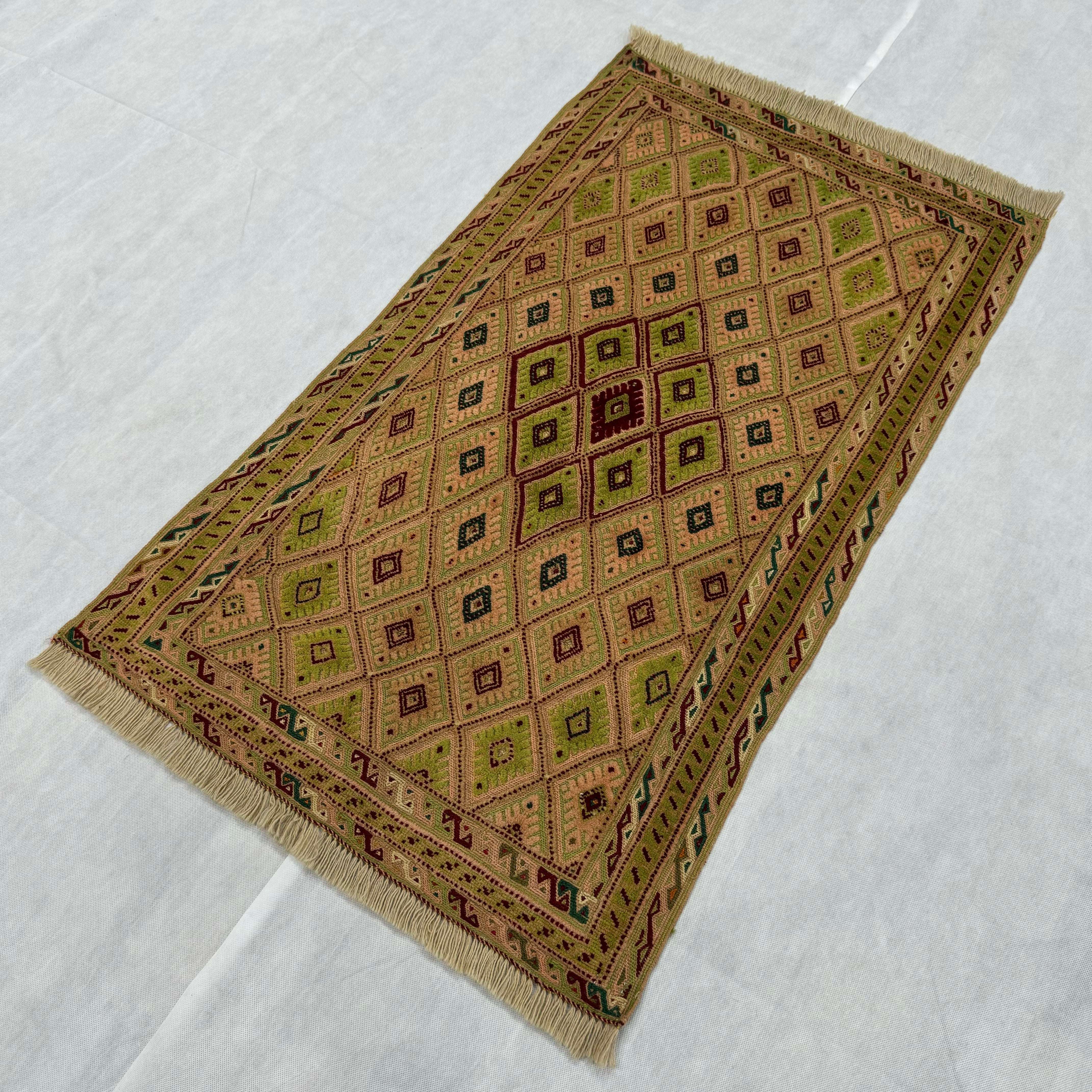 Handmade Afghan wool rug  traditional design for living room USA
