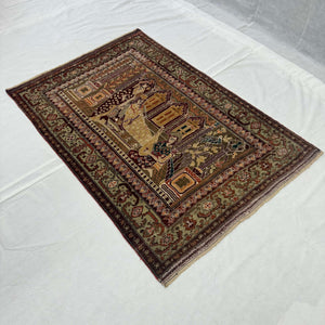 Handmade Afghan wool rug  traditional design for living room USA