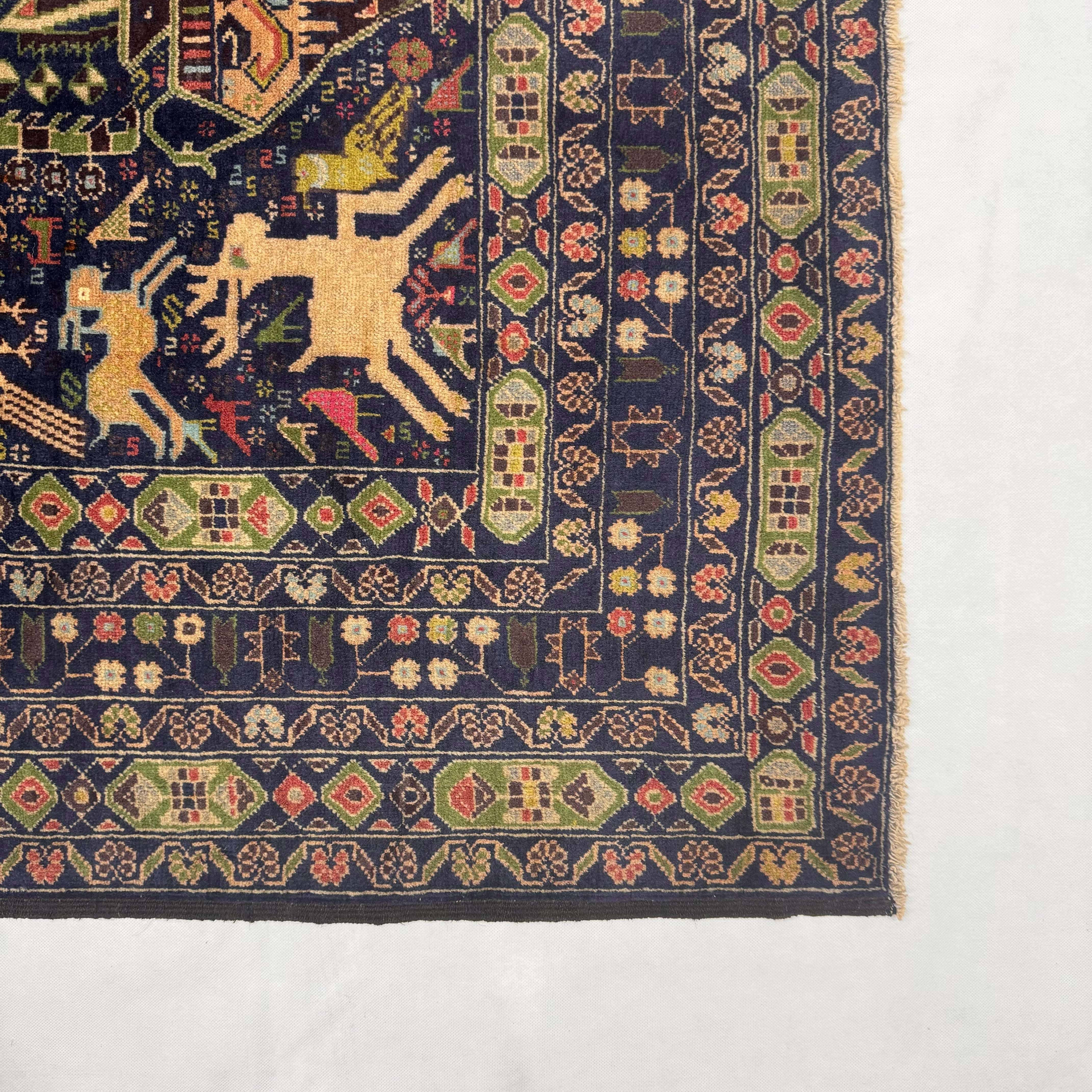 Handmade Afghan wool rug  traditional design for living room USA