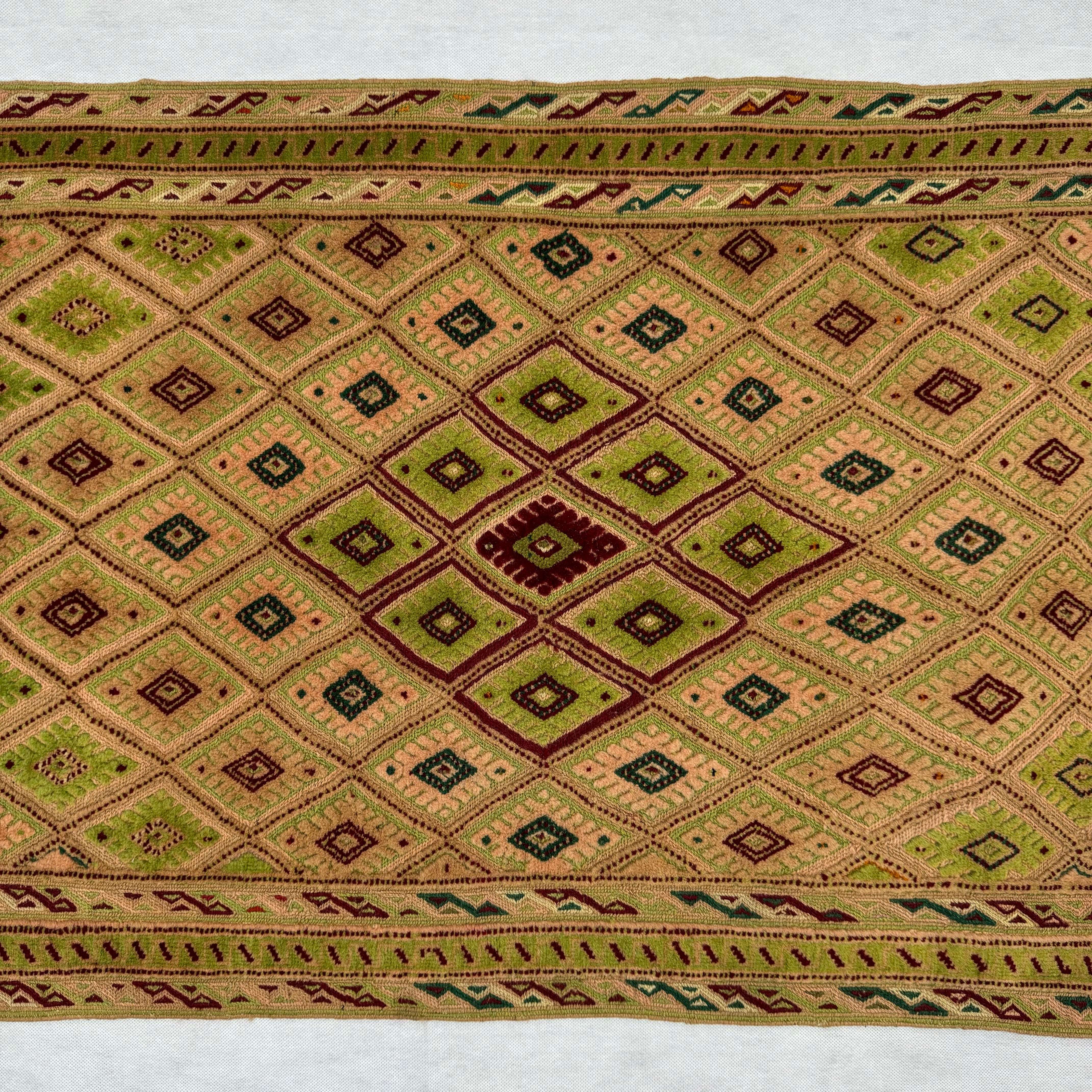 Handmade Afghan wool rug  traditional design for living room USA
