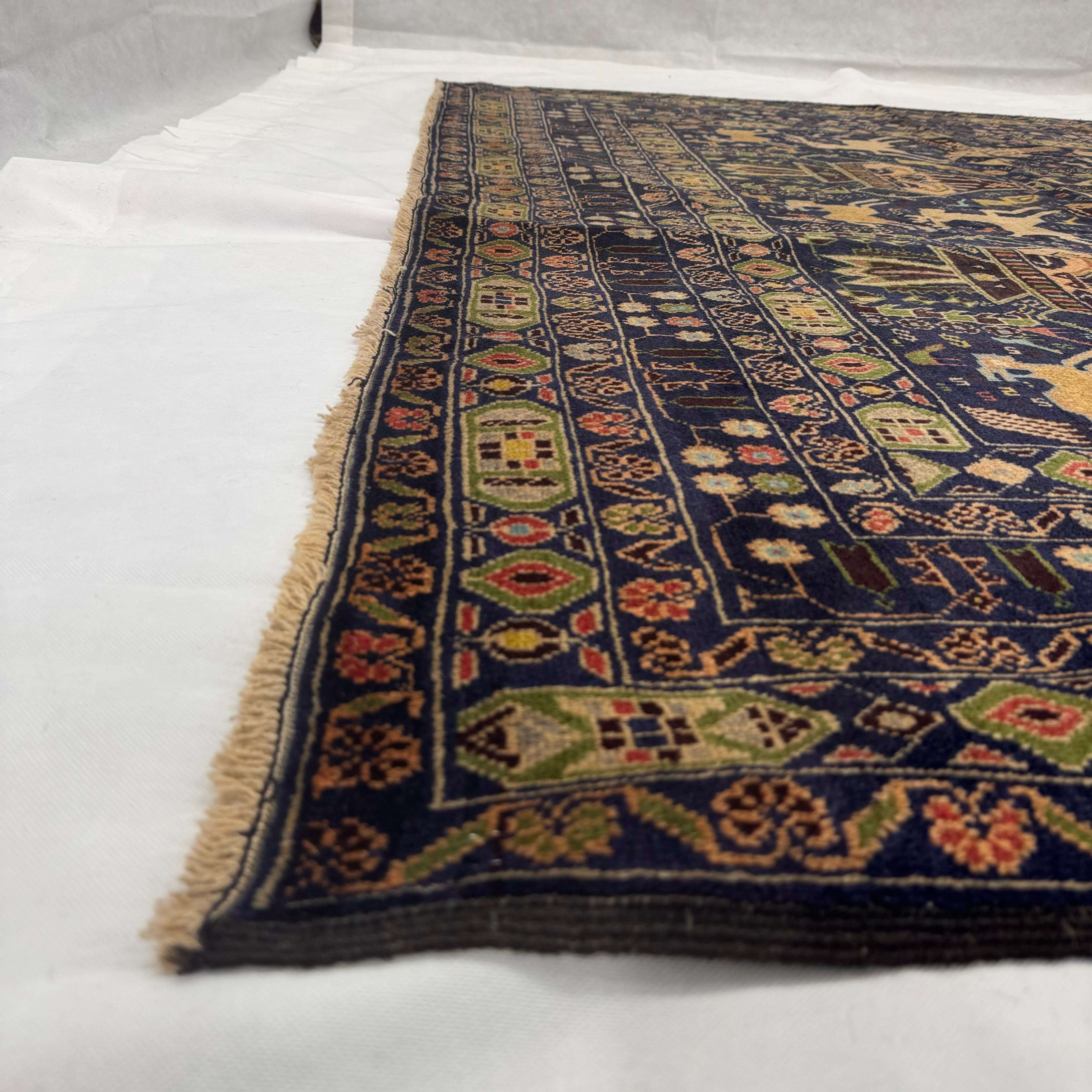 Handmade Afghan wool rug  traditional design for living room USA