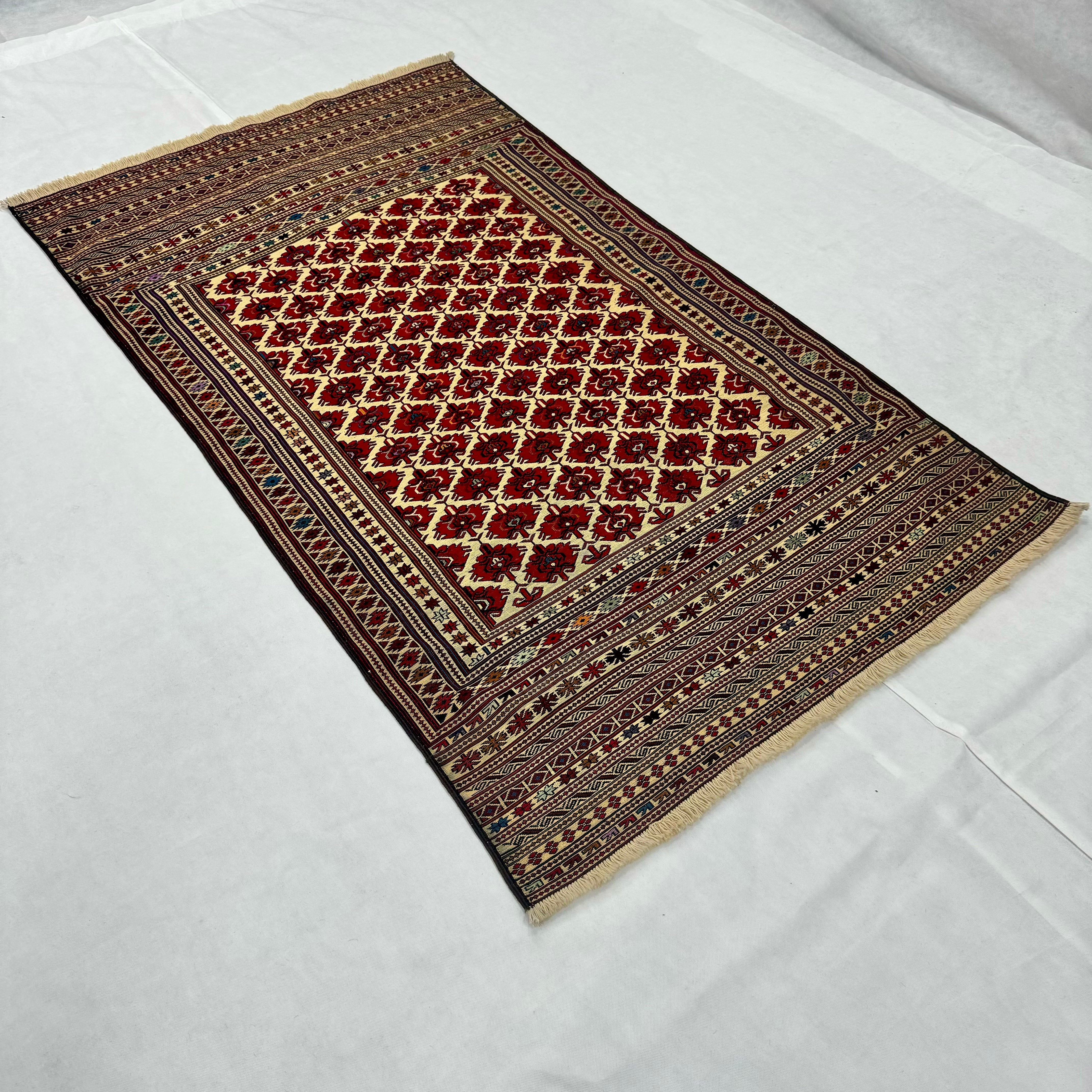 Handmade Afghan wool rug  traditional design for living room USA
