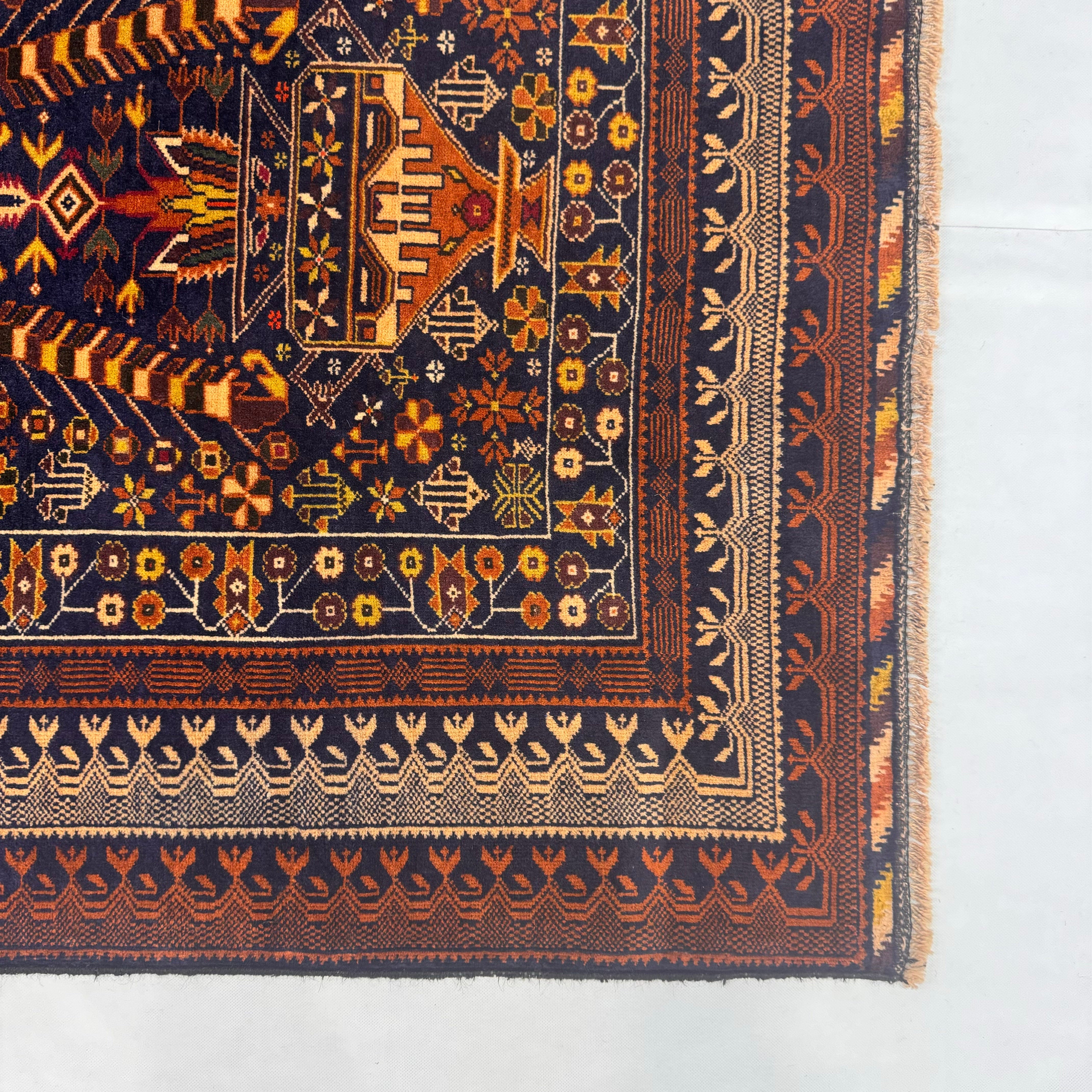 Handmade Afghan wool rug  traditional design for living room USA
