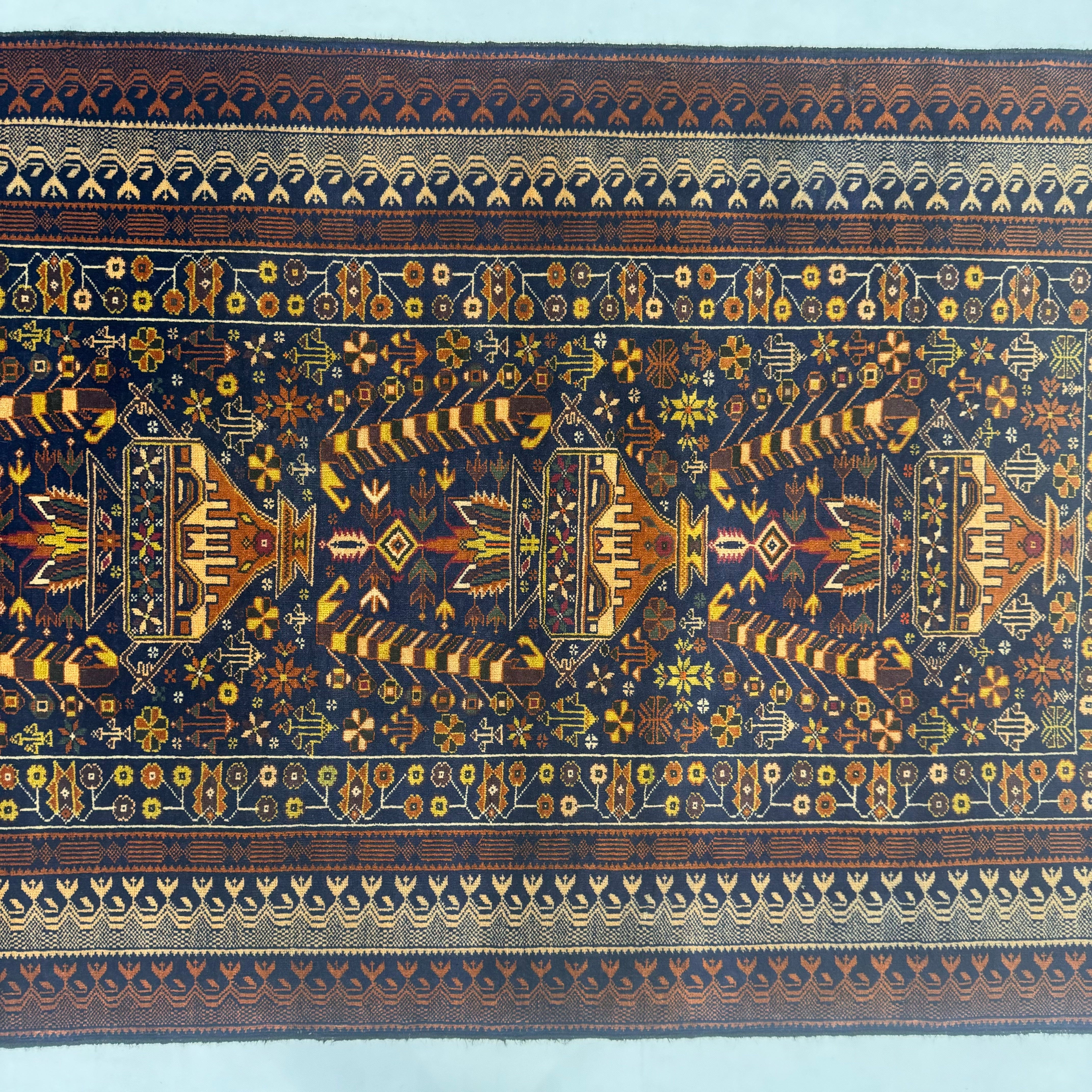 Handmade Afghan wool rug  traditional design for living room USA