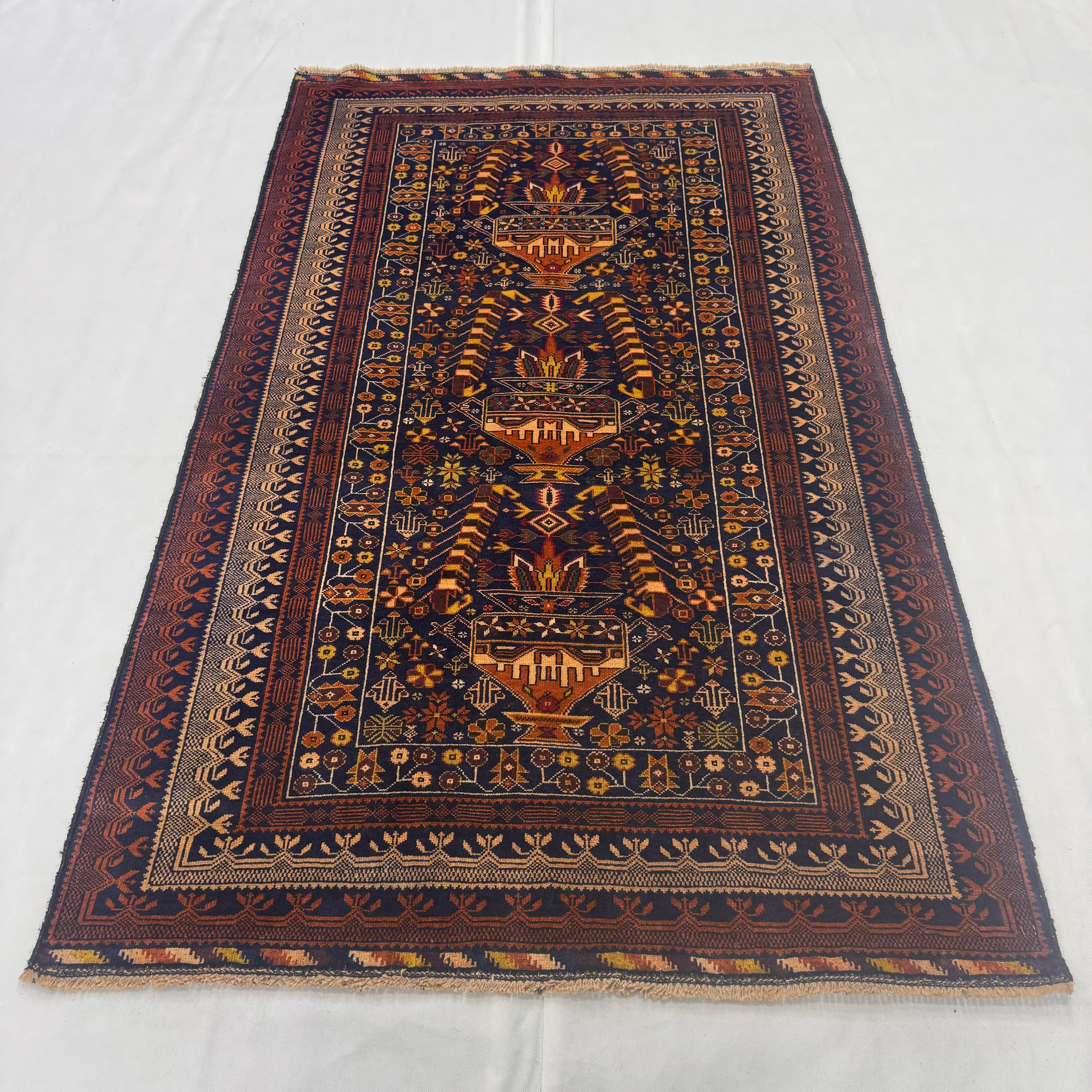 Handmade Afghan wool rug  traditional design for living room USA