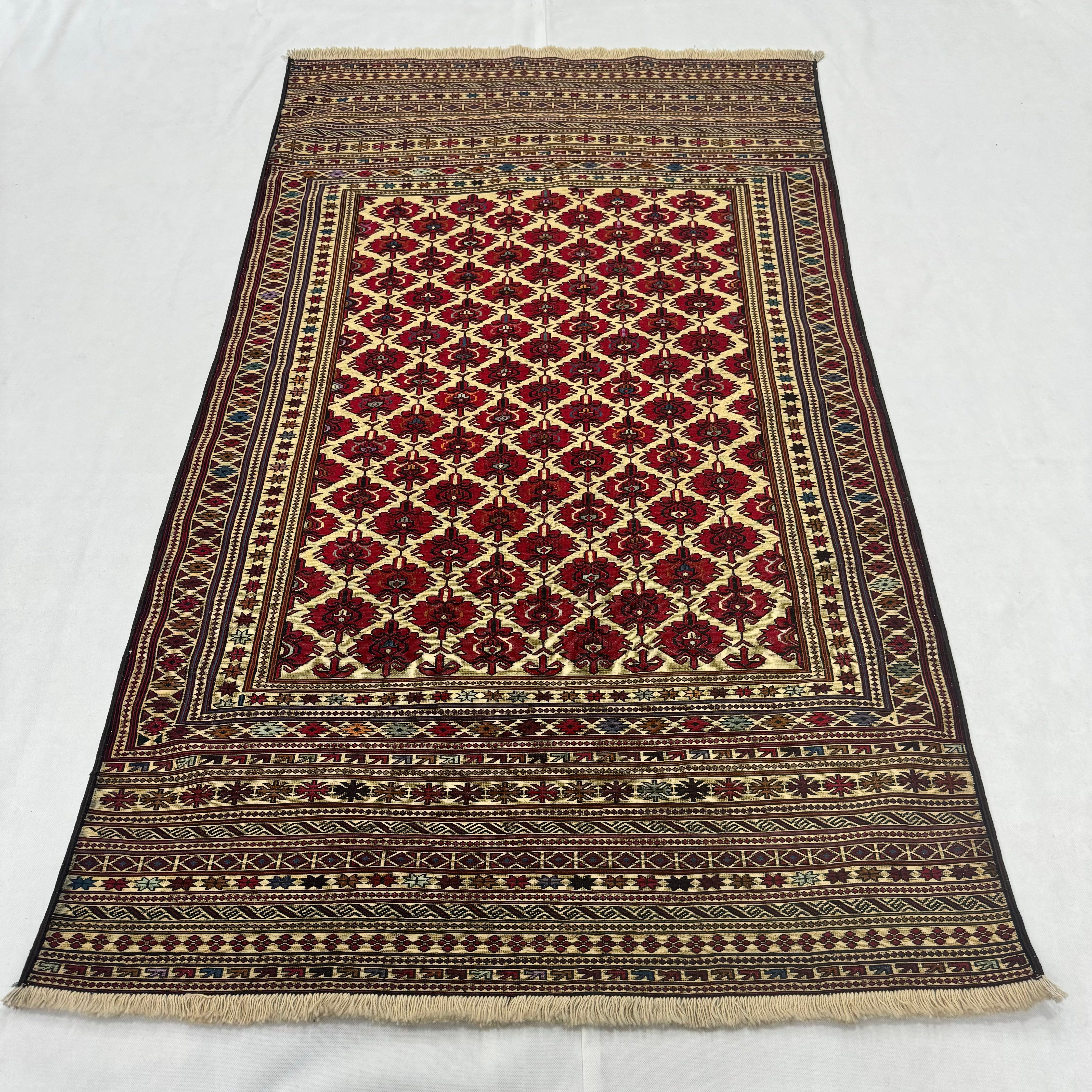 Handmade Afghan wool rug  traditional design for living room USA