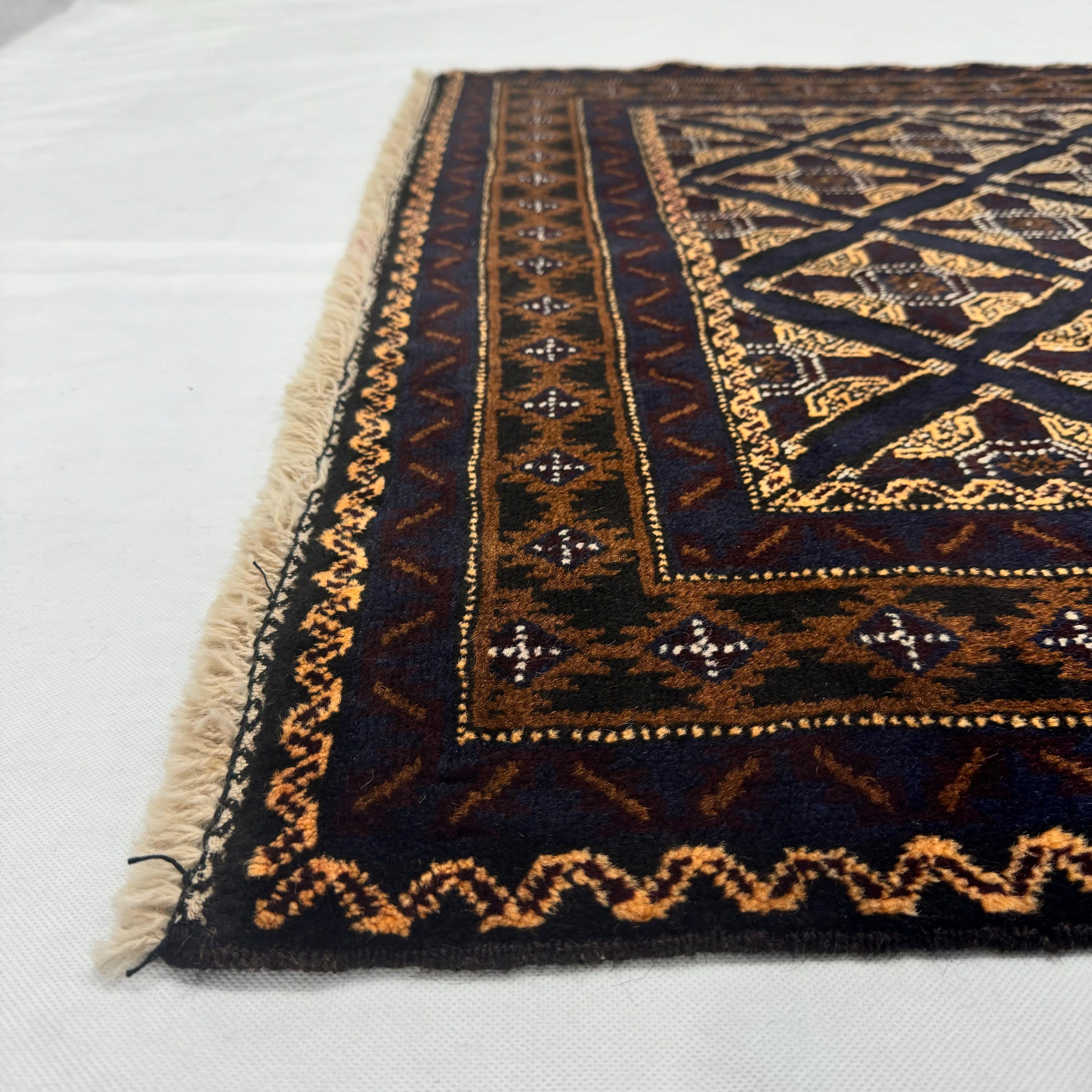 Handmade Afghan wool rug  traditional design for living room USA