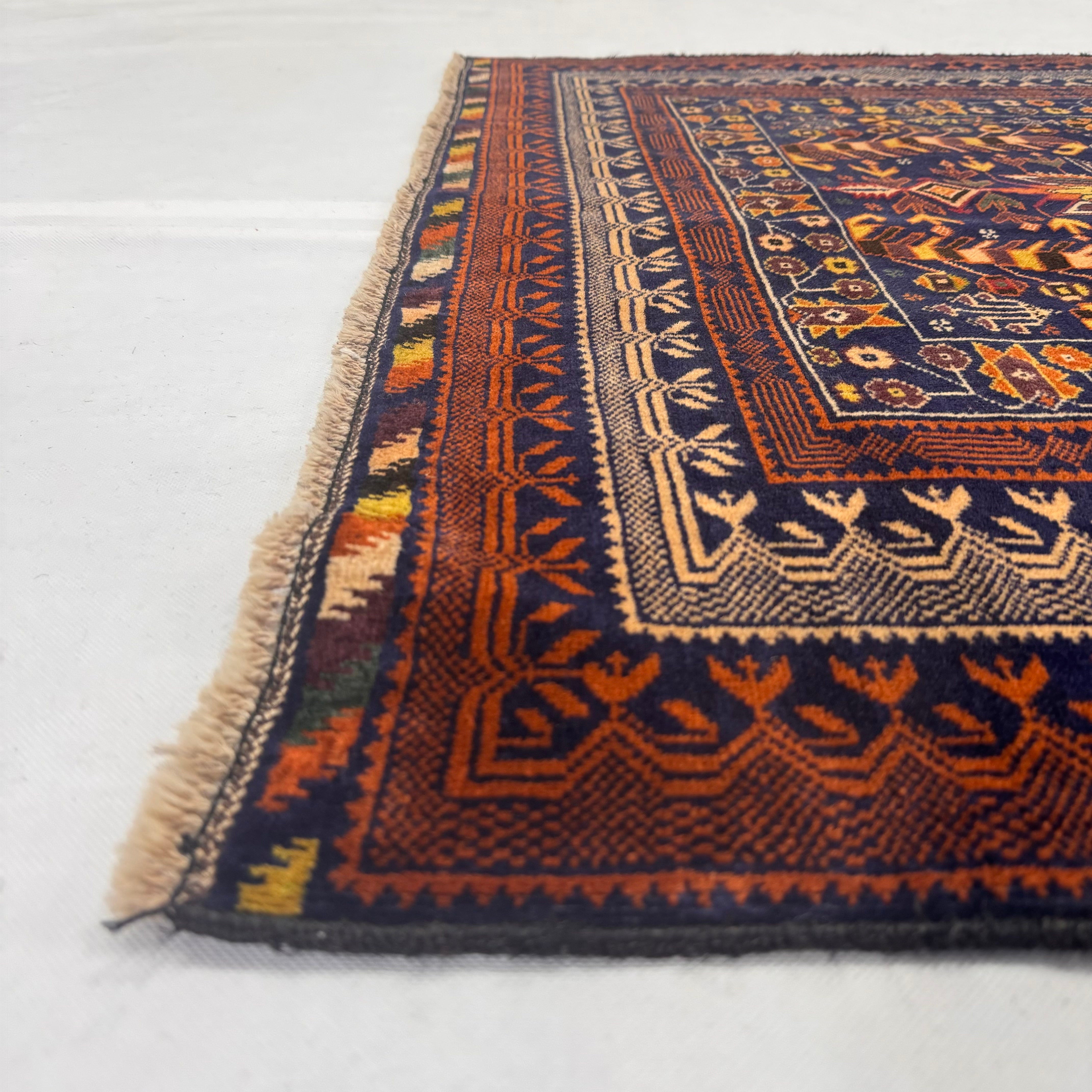 Handmade Afghan wool rug  traditional design for living room USA