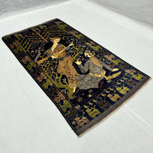 Handmade Afghan wool rug  traditional design for living room USA