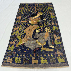 Handmade Afghan wool rug  traditional design for living room USA