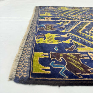 Handmade Afghan wool rug  traditional design for living room USA