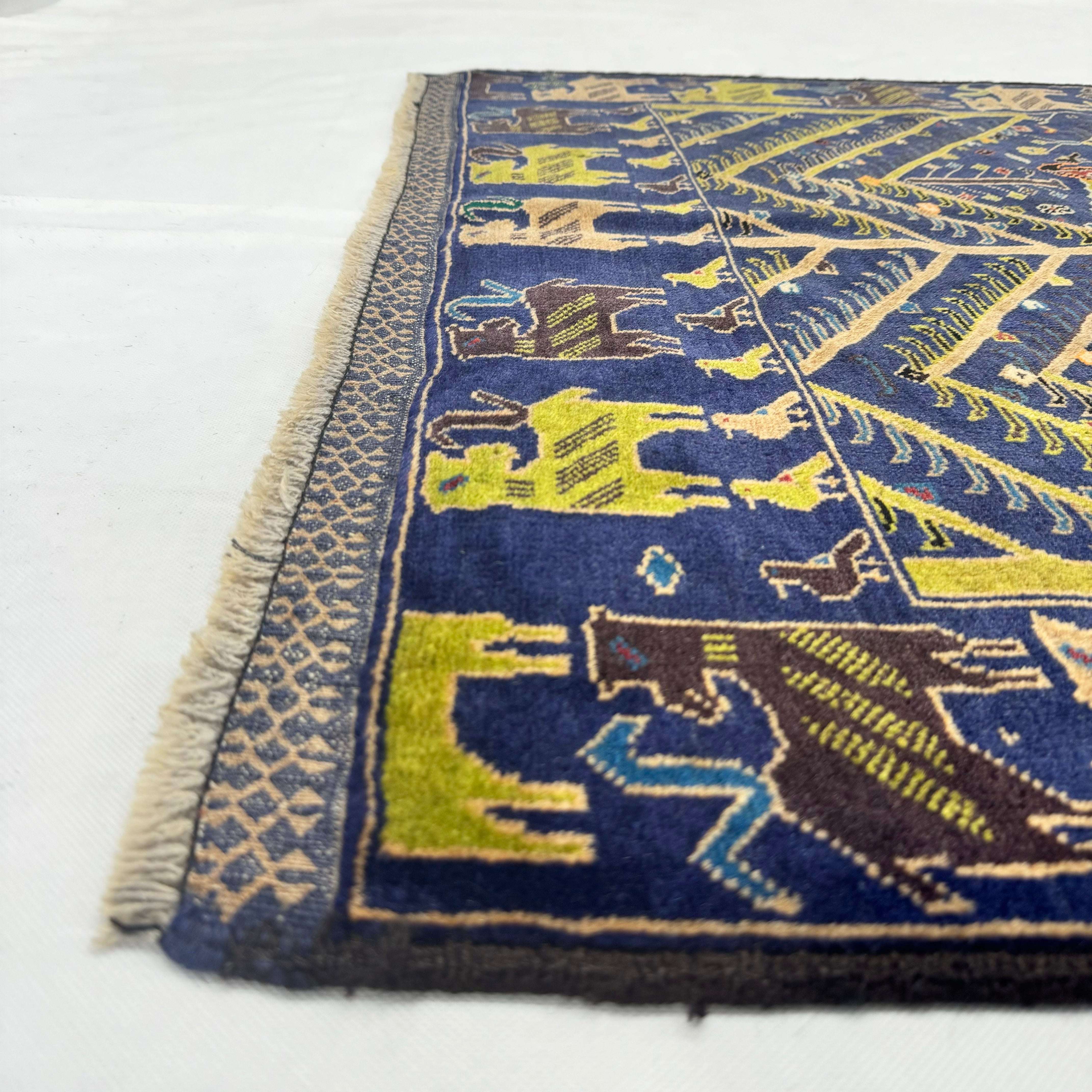 Handmade Afghan wool rug  traditional design for living room USA