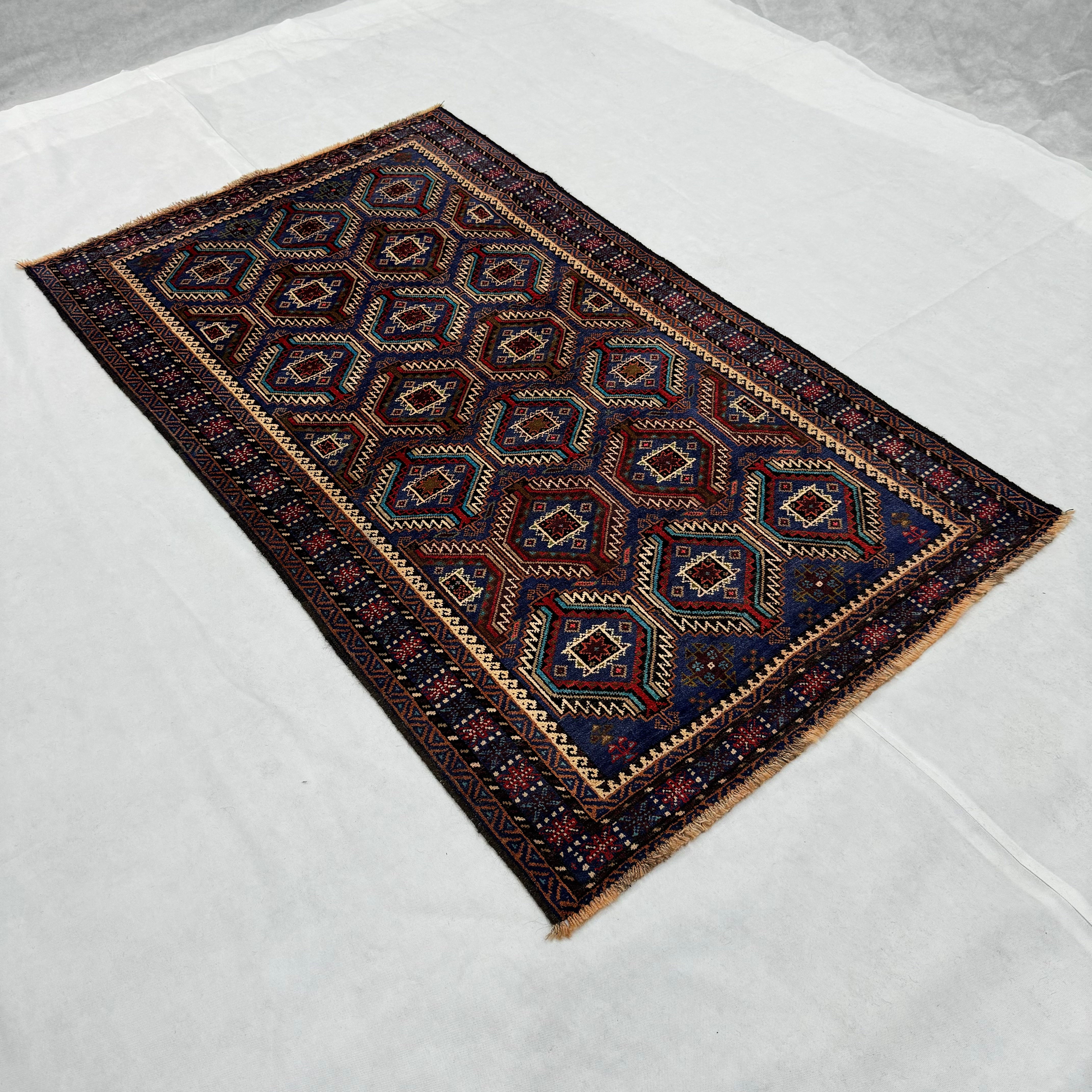 Handmade Afghan wool rug  traditional design for living room USA