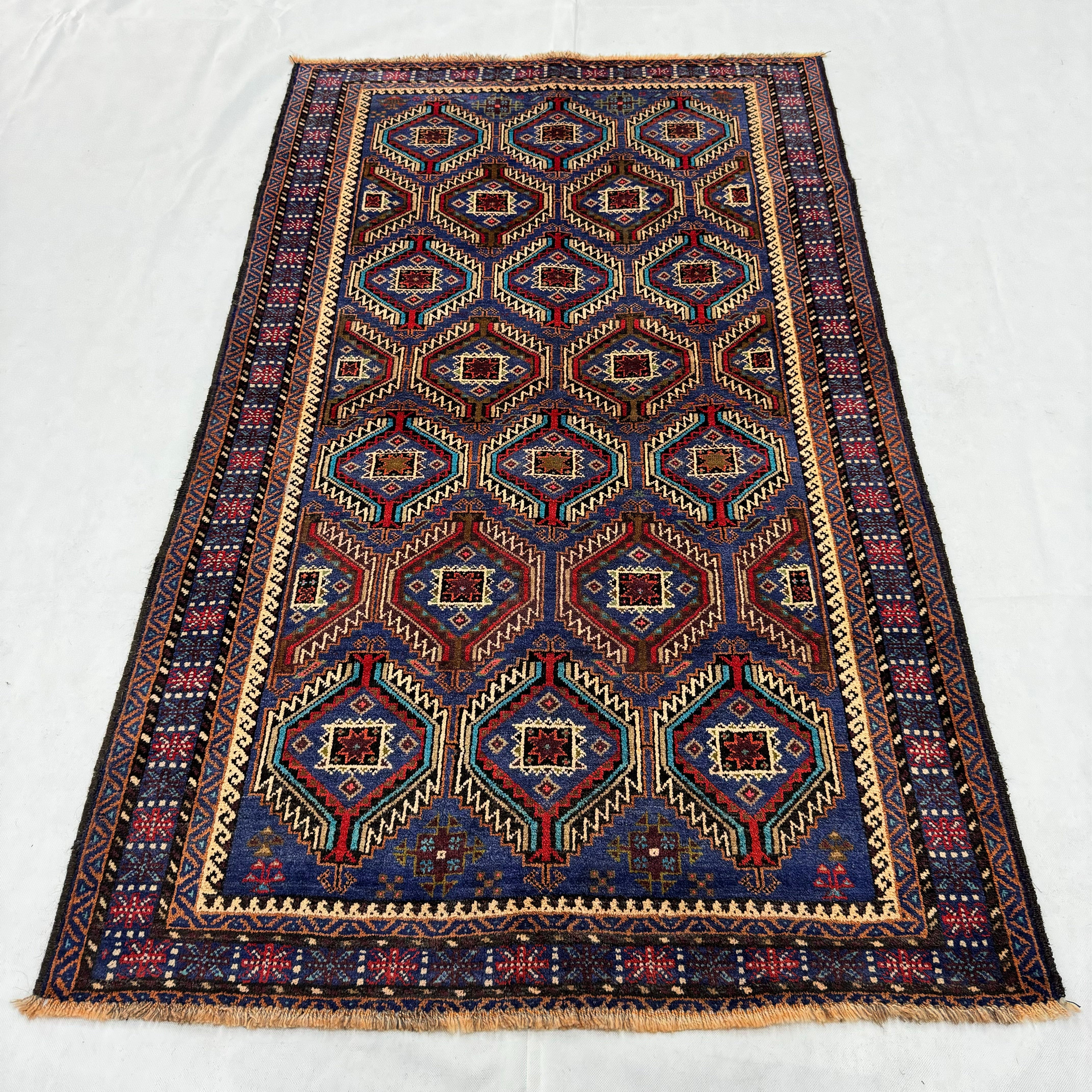 Handmade Afghan wool rug  traditional design for living room USA