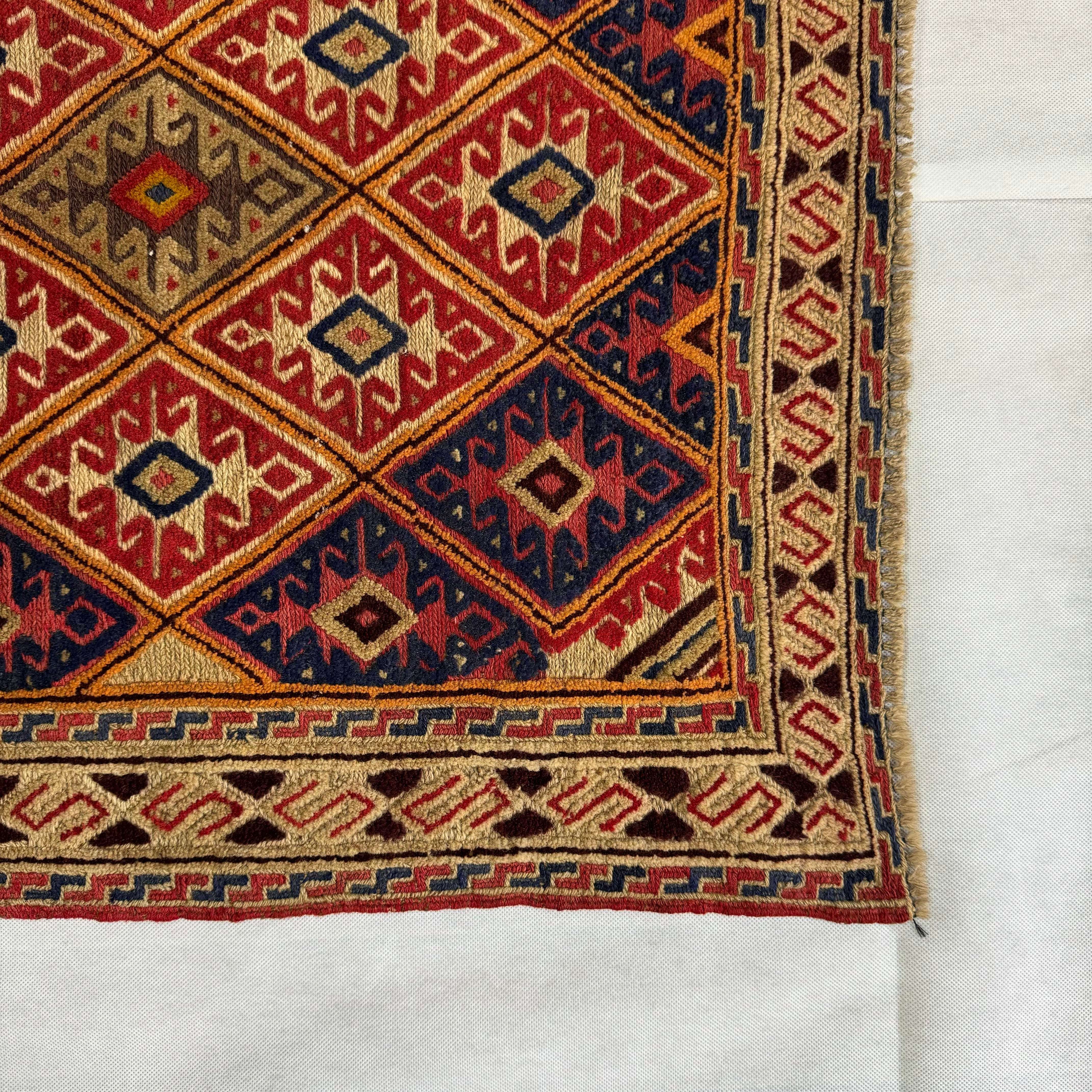 Handmade Afghan wool rug  traditional design for living room USA