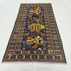 Handmade Afghan wool rug  traditional design for living room USA