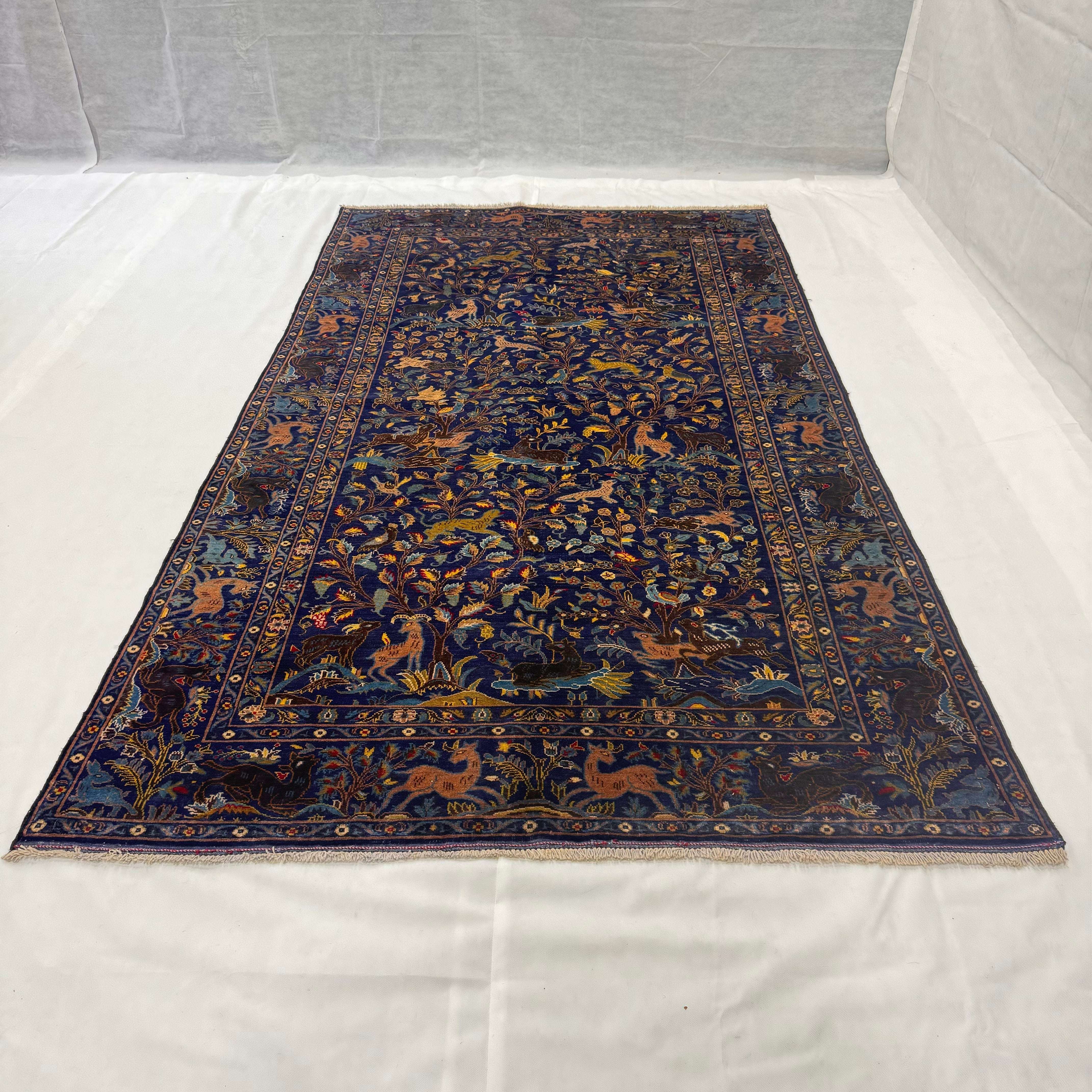 Handmade Afghan wool rug  traditional design for living room USA