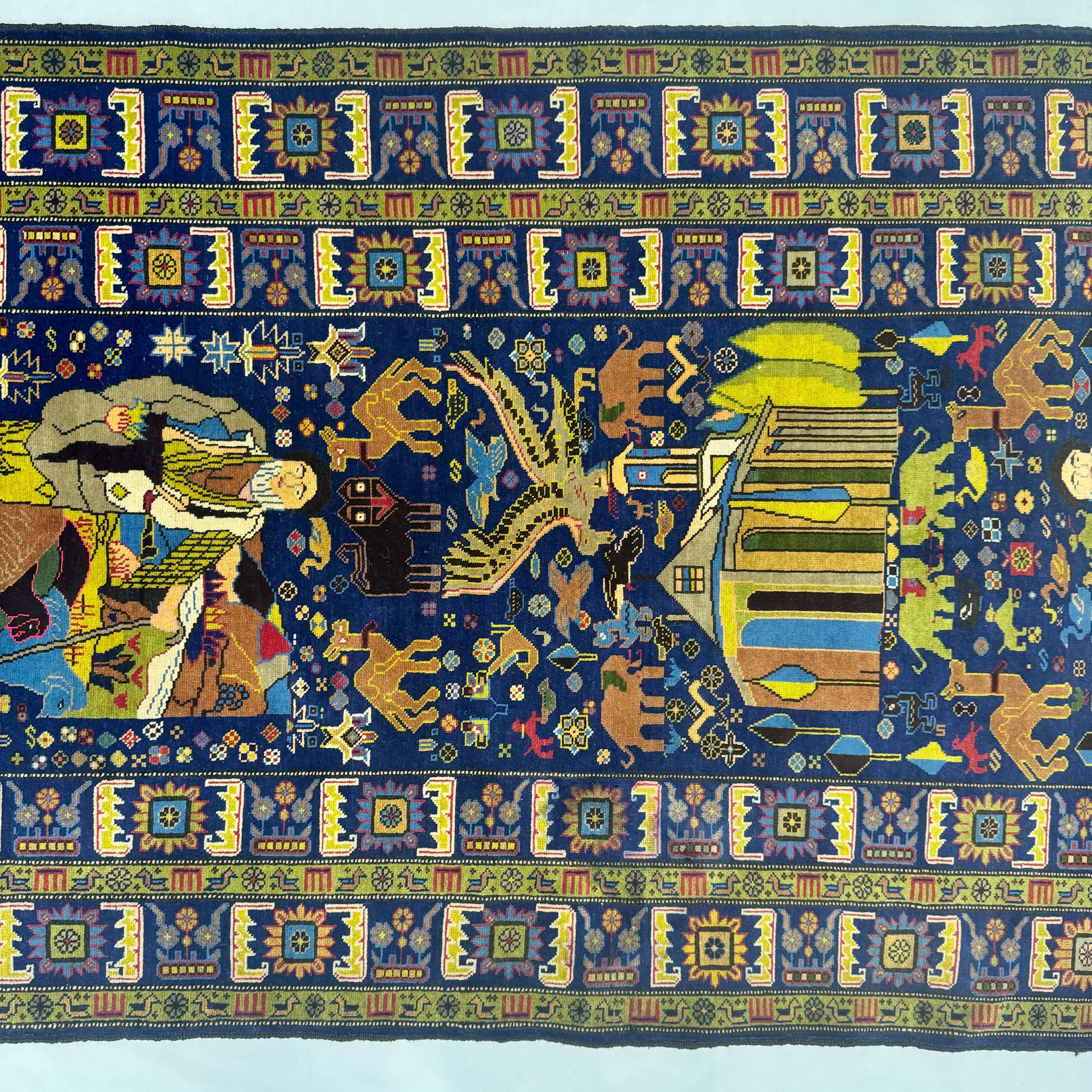 Handmade Afghan wool rug  traditional design for living room USA