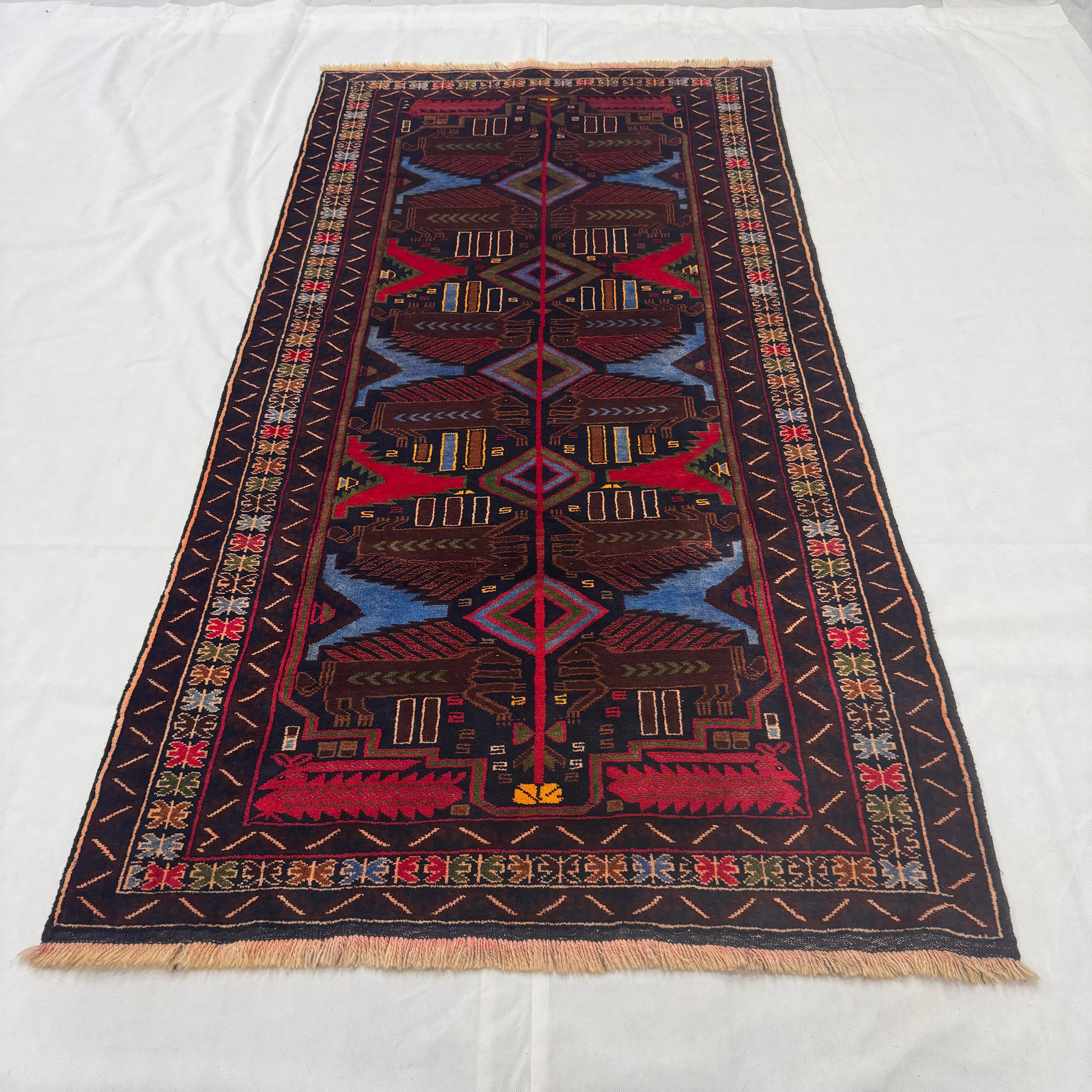 Handmade Afghan wool rug  traditional design for living room USA