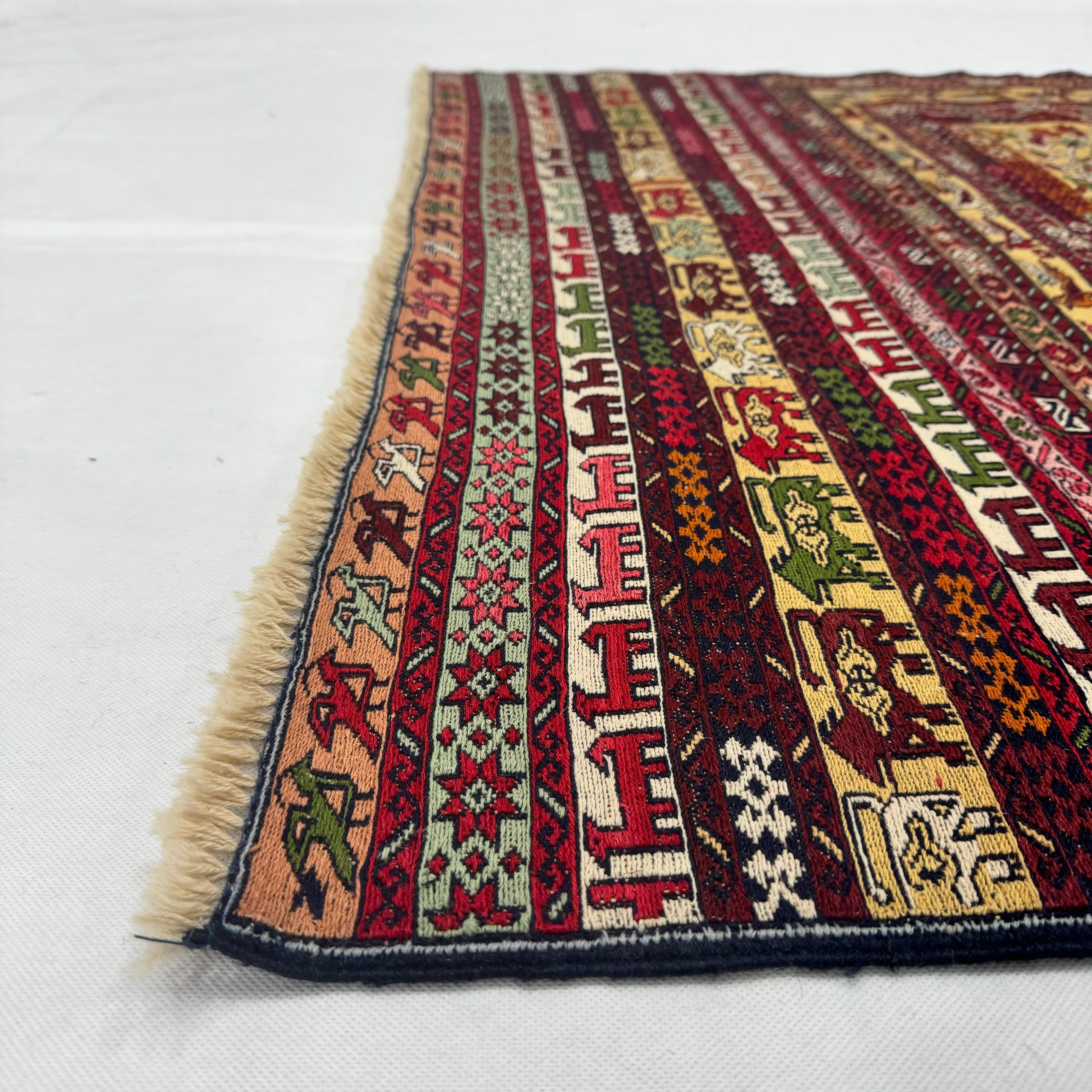 Handmade Afghan wool rug  traditional design for living room USA