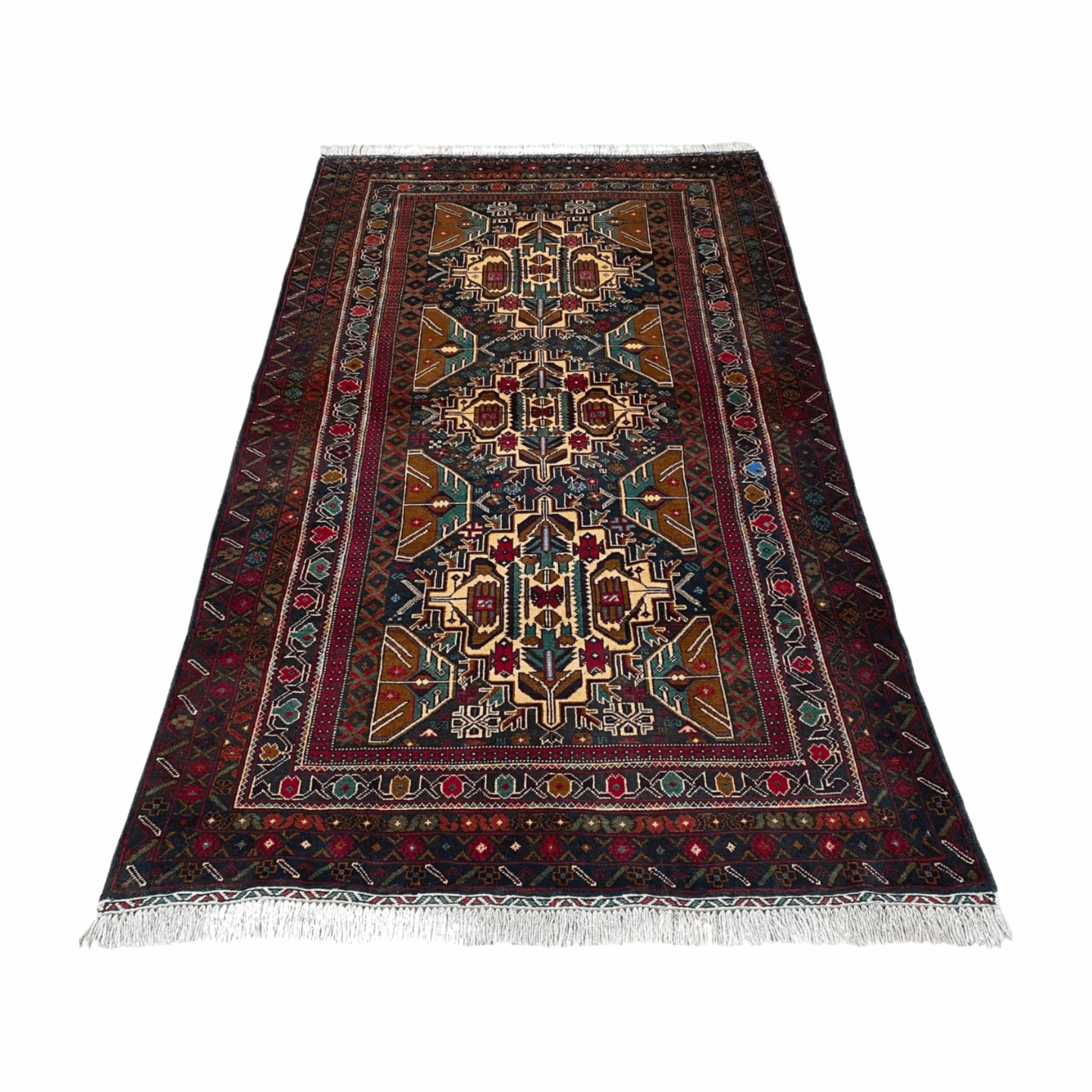 Handmade Afghan wool rug  traditional design for living room USA