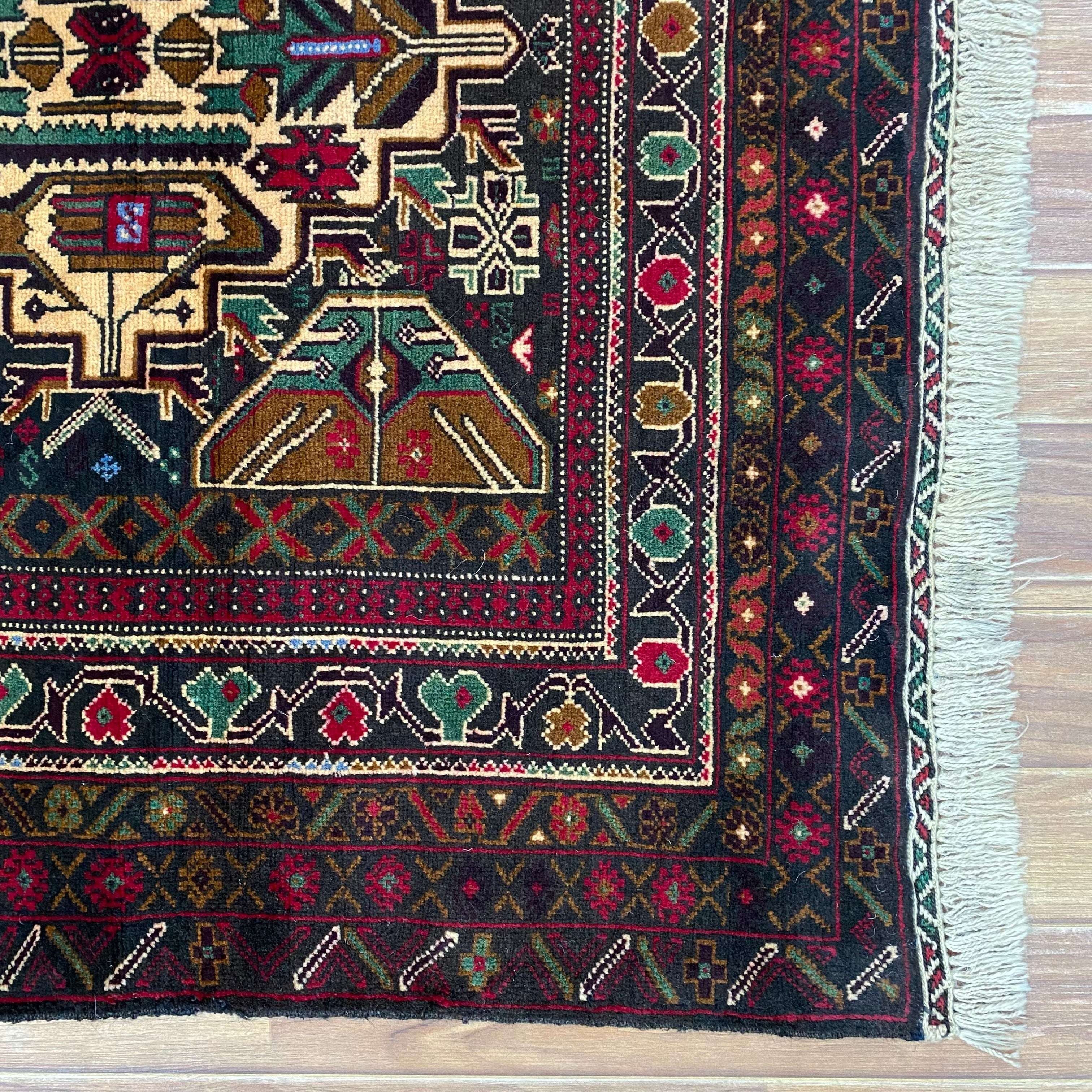 Handmade Afghan wool rug  traditional design for living room USA