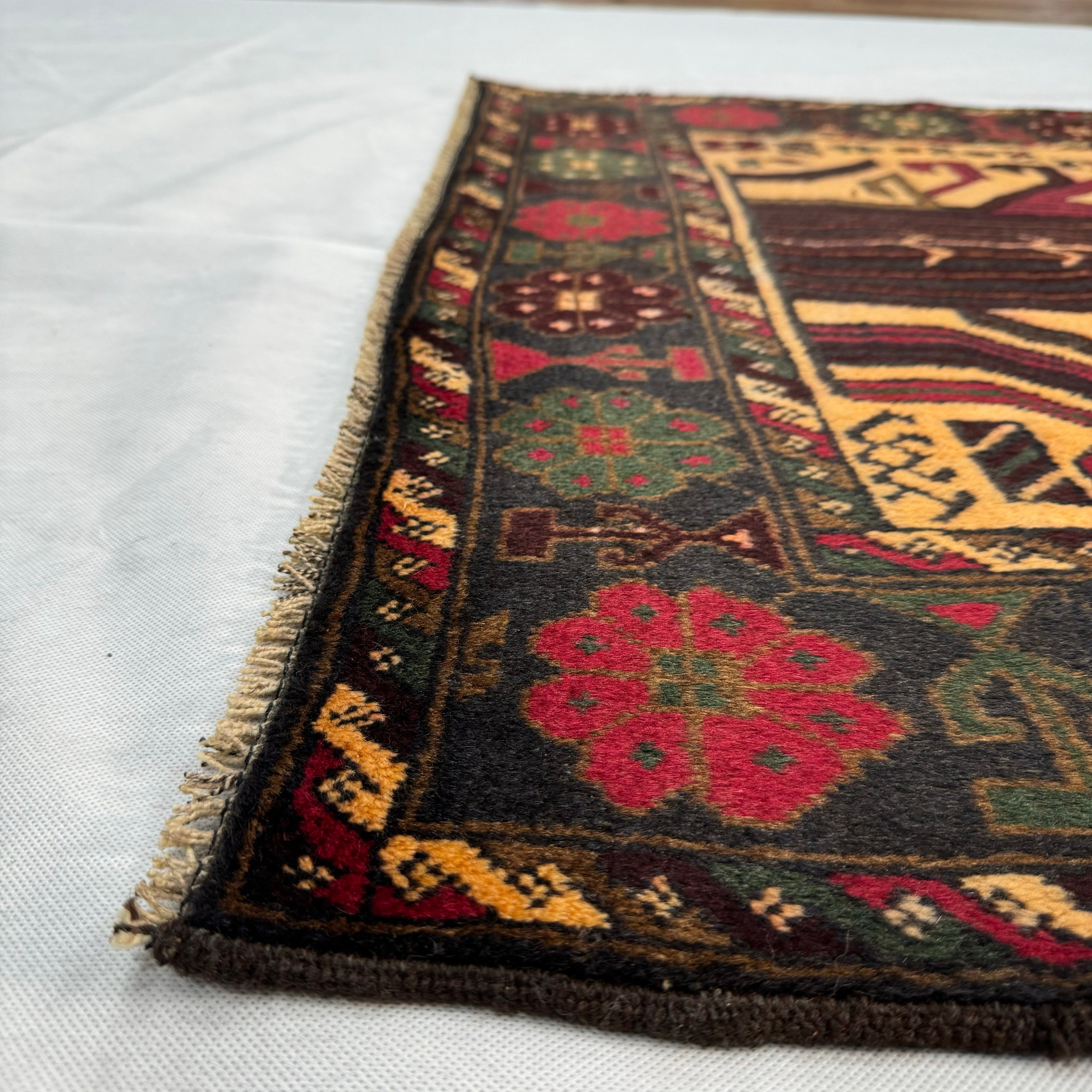 Handmade Afghan wool rug  traditional design for living room USA
