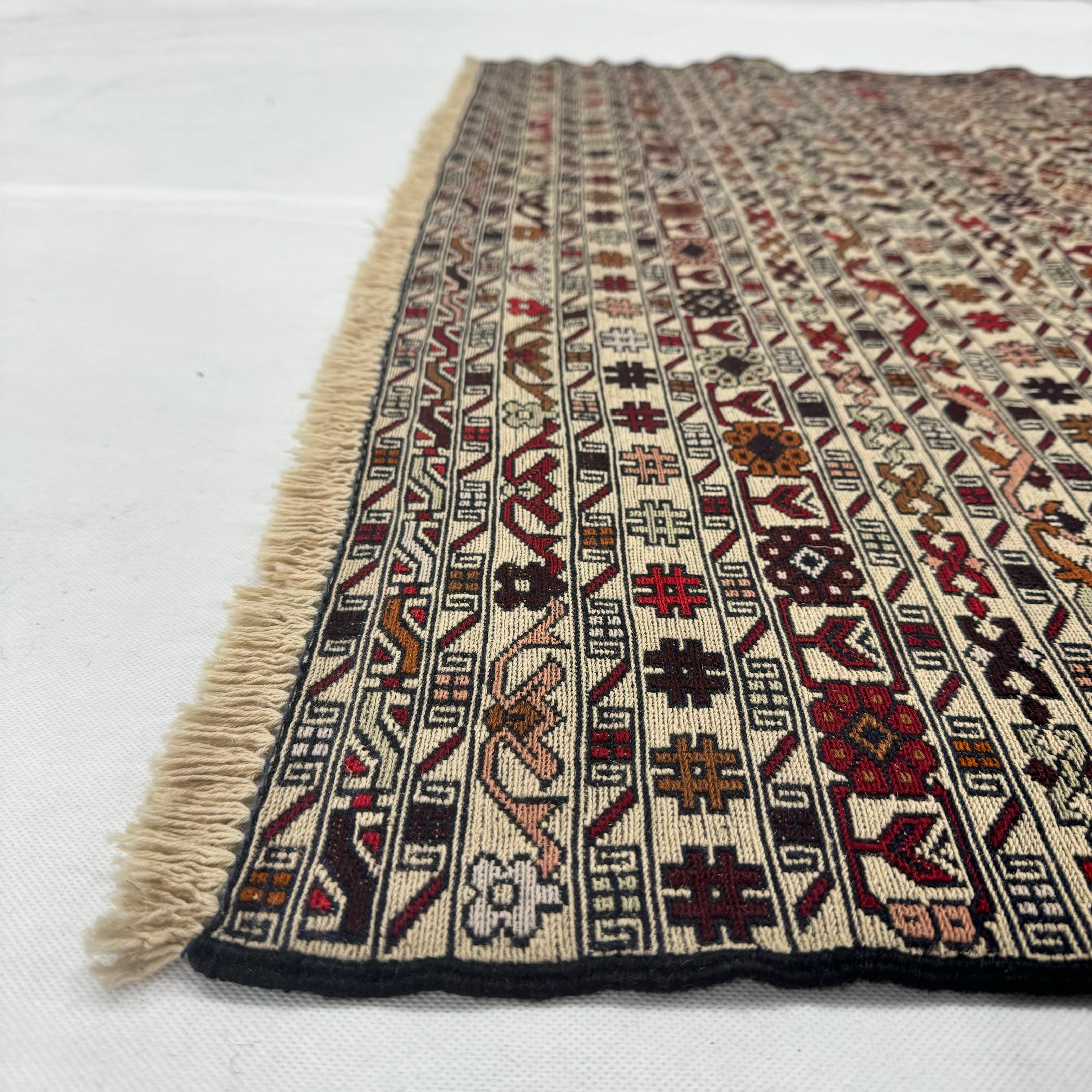 Handmade Afghan wool rug  traditional design for living room USA