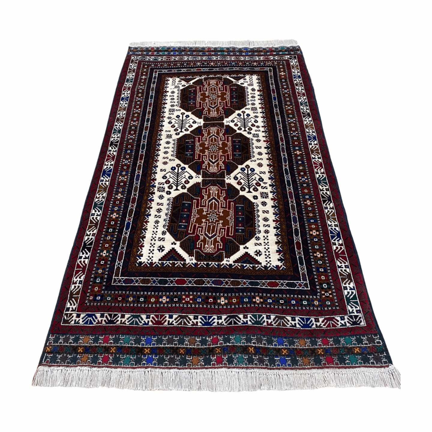Handmade Afghan wool rug  traditional design for living room USA