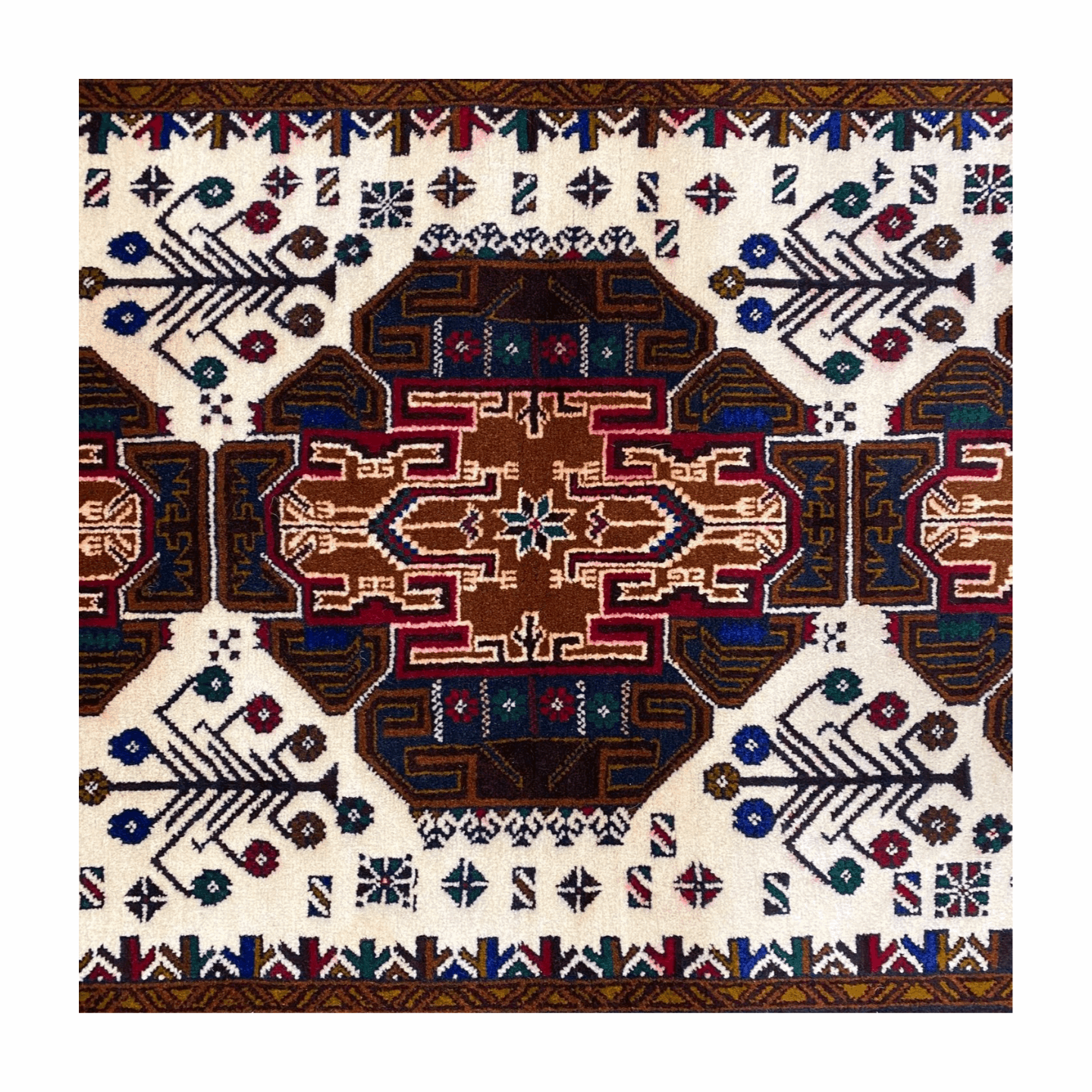 Handmade Afghan wool rug  traditional design for living room USA