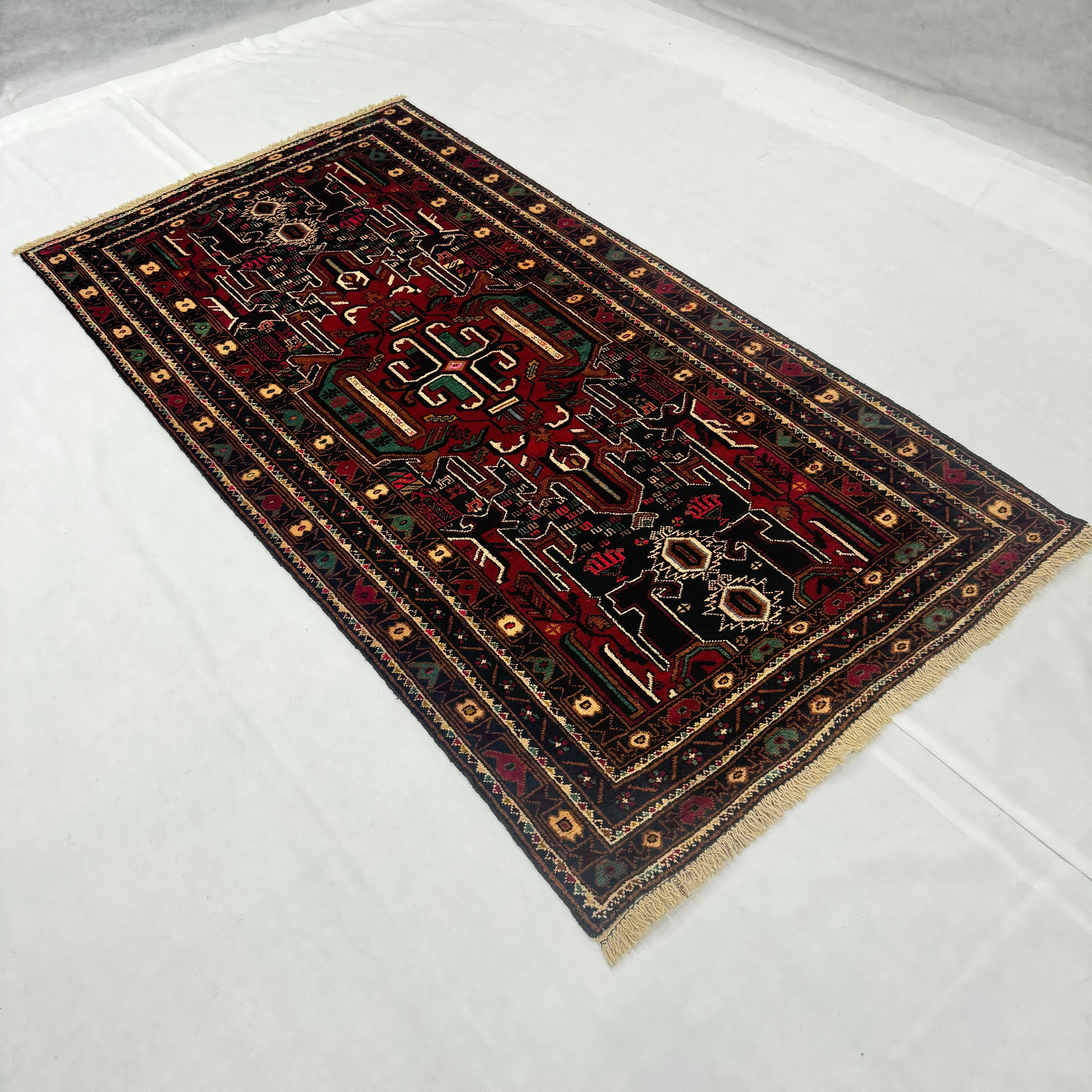 Handmade Afghan wool rug  traditional design for living room USA