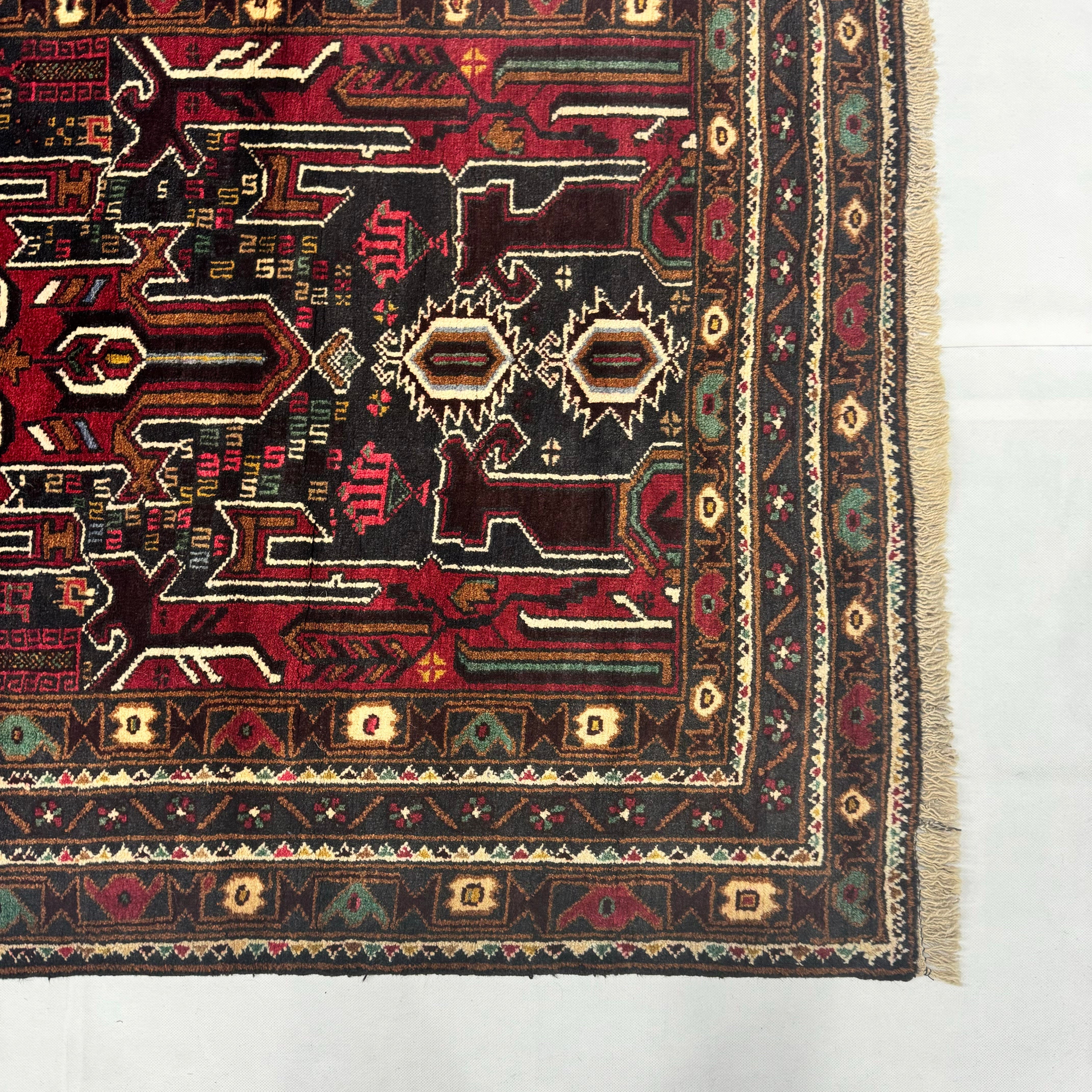 Handmade Afghan wool rug  traditional design for living room USA