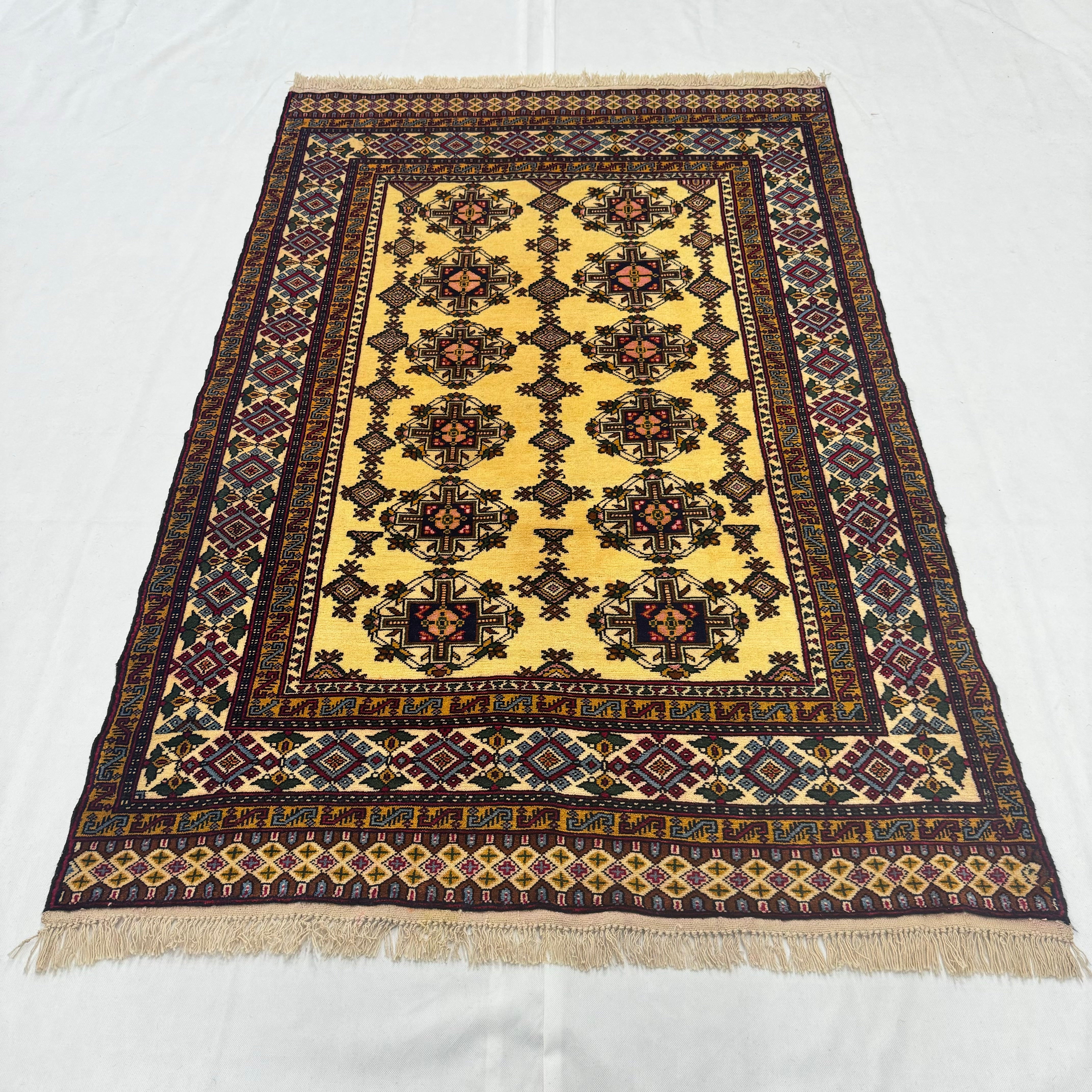 Handmade Afghan wool rug  traditional design for living room USA