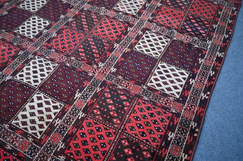 Handmade Afghan wool rug  traditional design for living room USA