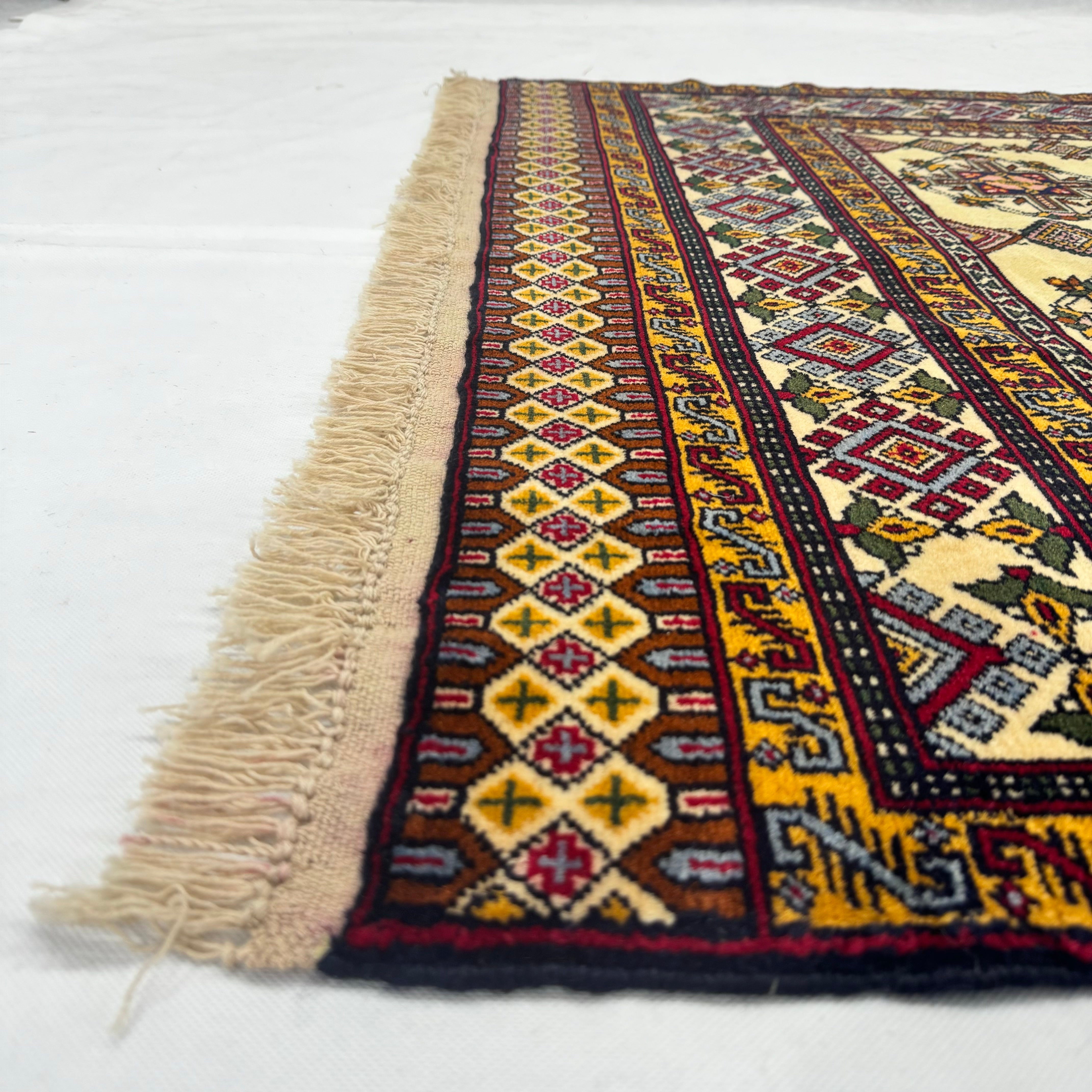 Handmade Afghan wool rug  traditional design for living room USA
