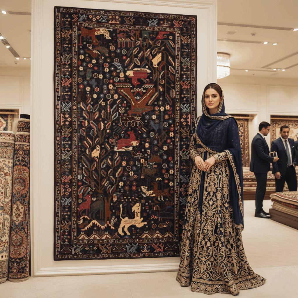 Handmade Afghan wool rug Elegant Afghan Handmade Shikargah Rug – 4 ft x 6 ft – Vibrant Hunting Scene Design with Rich Colors – Premium Wool, Traditional Afghan Craftsmanship traditional design for living room USA