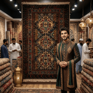 Handmade Afghan wool rug Authentic Baluchi 5 - 4 ft x 6 ft Handmade Wool Carpet - Red Wine - Timeless Beauty for Your Home traditional design for living room USA