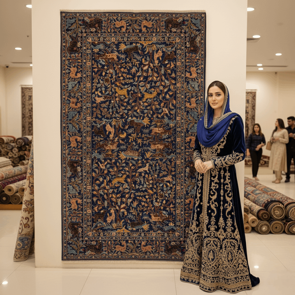 Handmade Afghan wool rug Afghan Handmade Shikargah Rug - 6 ft x 10 ft traditional design for living room USA
