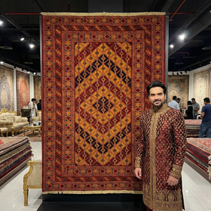 Handmade Afghan wool rug Stunning Handmade Afghan Chobi Rug - 5 ft x 6.5 ft - Exquisite Wool Weaving traditional design for living room USA