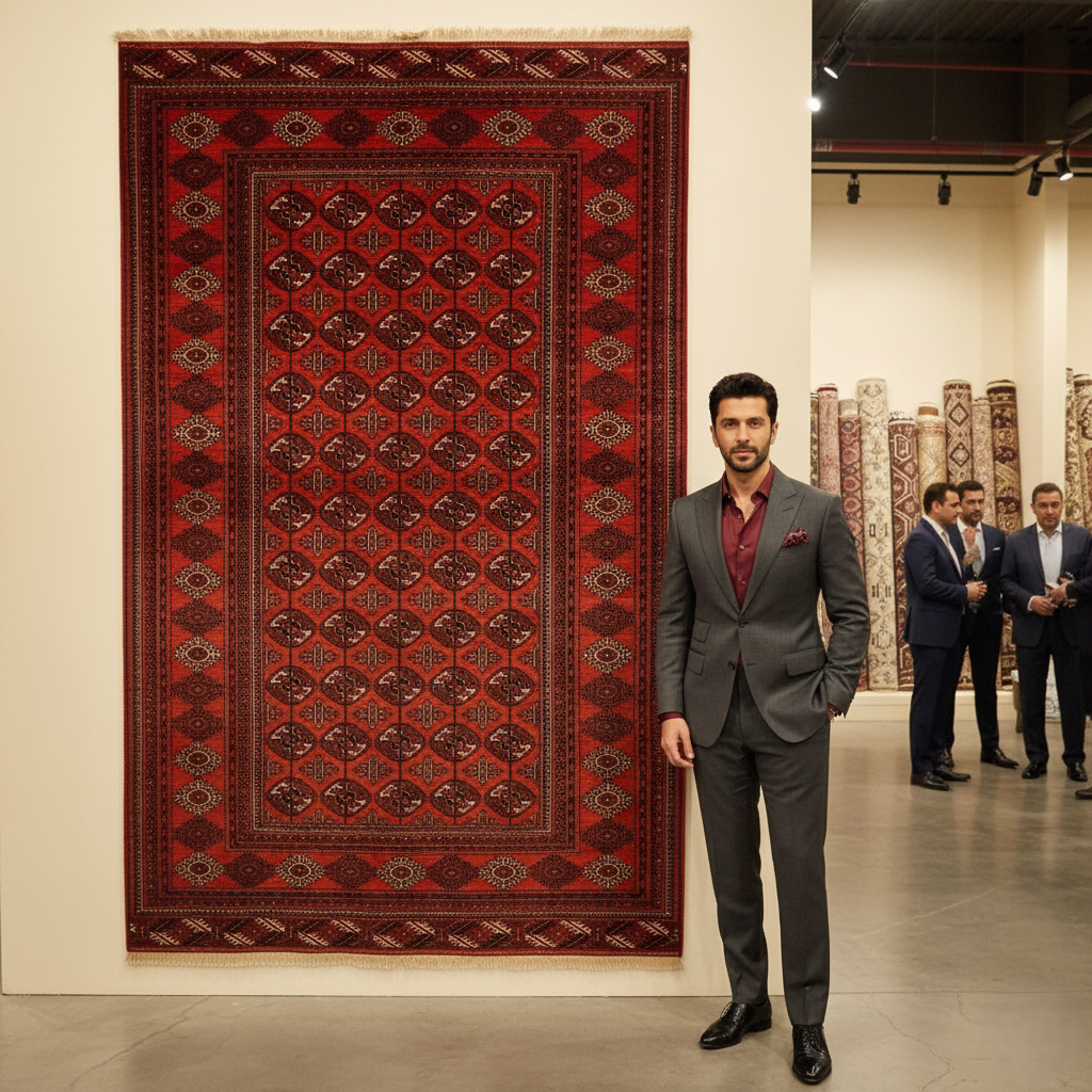 Handmade Afghan wool rug Handmade Afghan Wool Rug - 8 ft x 11.5 ft | Khal Muhammadi Design | Durable, Luxurious, Eco-Friendly traditional design for living room USA