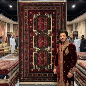 Handmade Afghan wool rug Exquisite 3 ft x 5 ft Handmade Baluchi Rug - Rich Colors & Intricate Geometric Patterns traditional design for living room USA