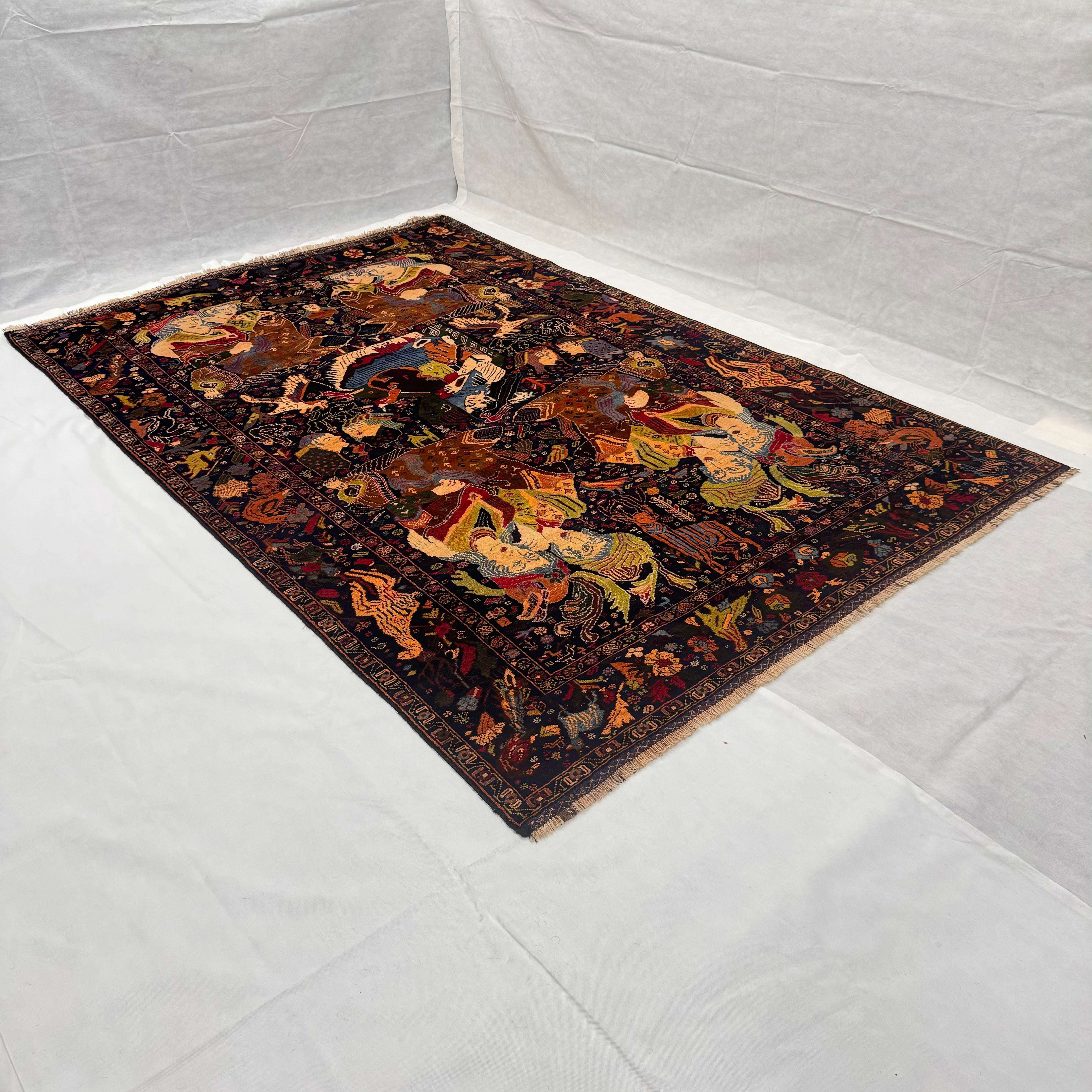 Handmade Afghan wool rug  traditional design for living room USA