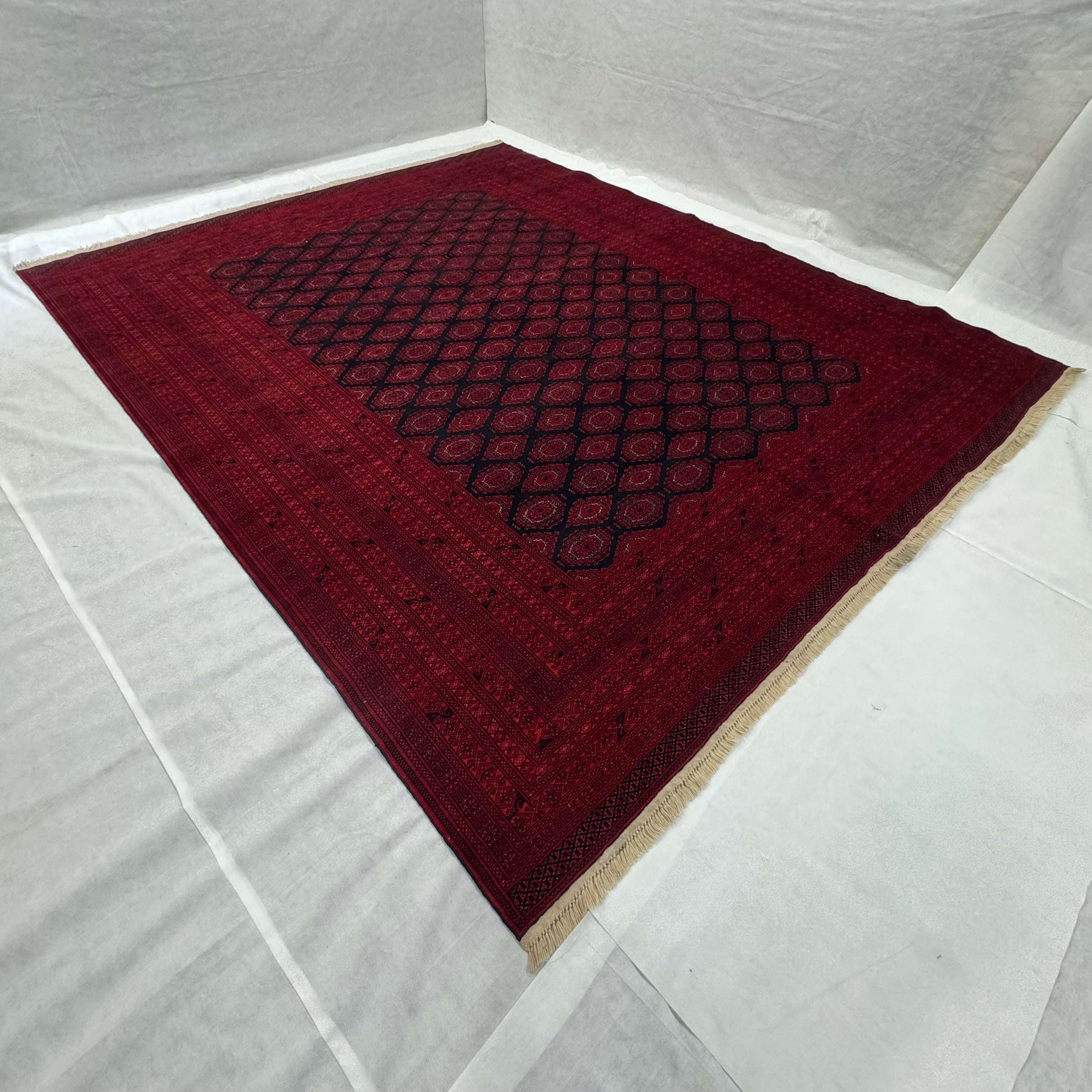 Handmade Afghan wool rug  traditional design for living room USA
