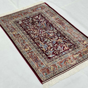 Persian Silk Bird of Paradise Rug 2.5 ft x 4 ft | 1600 Reeds