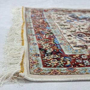 Persian Silk Hunting Scene Rug 2.5 ft x 4 ft | Pure Silk Abresham