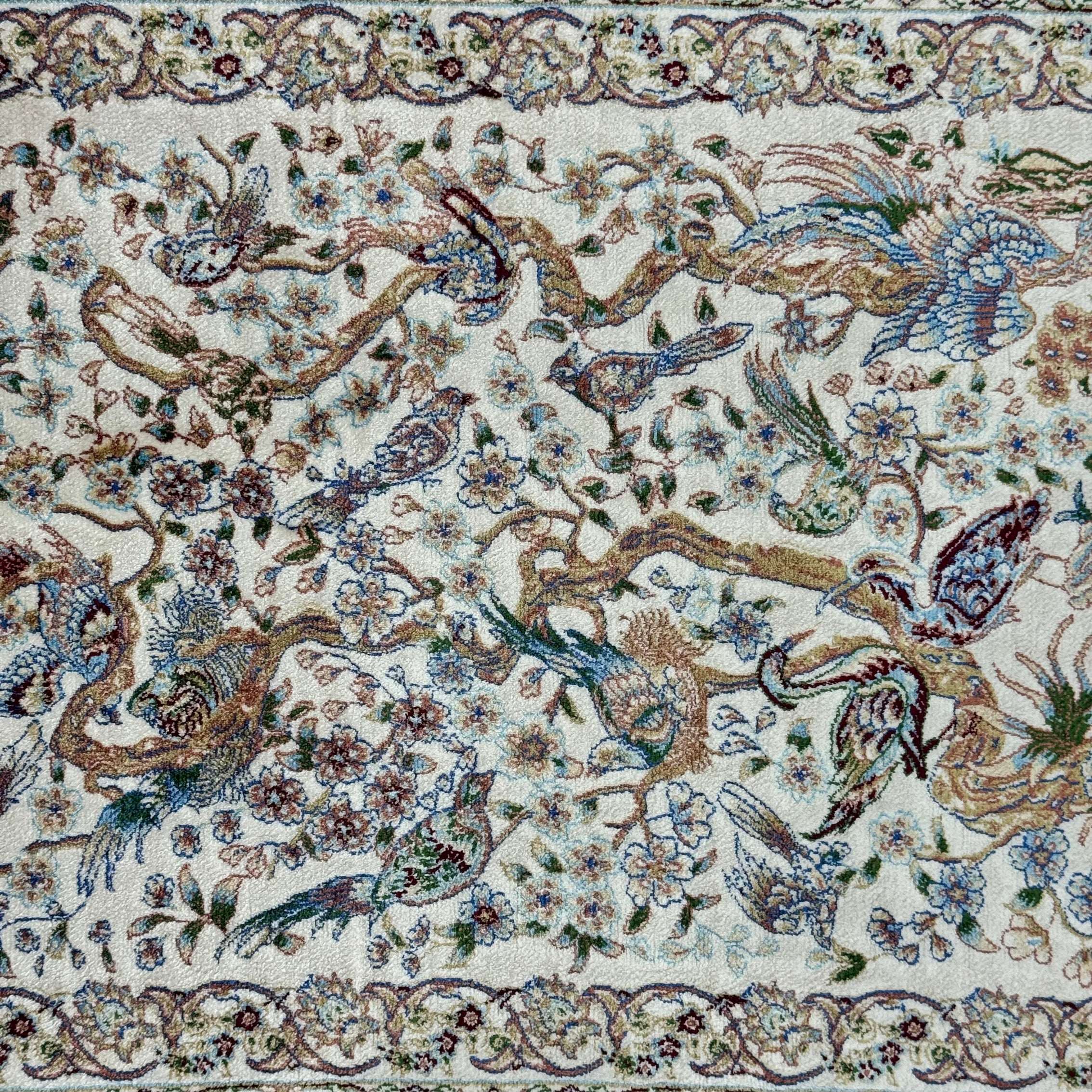 Persian Silk Bird of Paradise Rug 2.5 ft x 4 ft | 1600 Reed Pure Silk