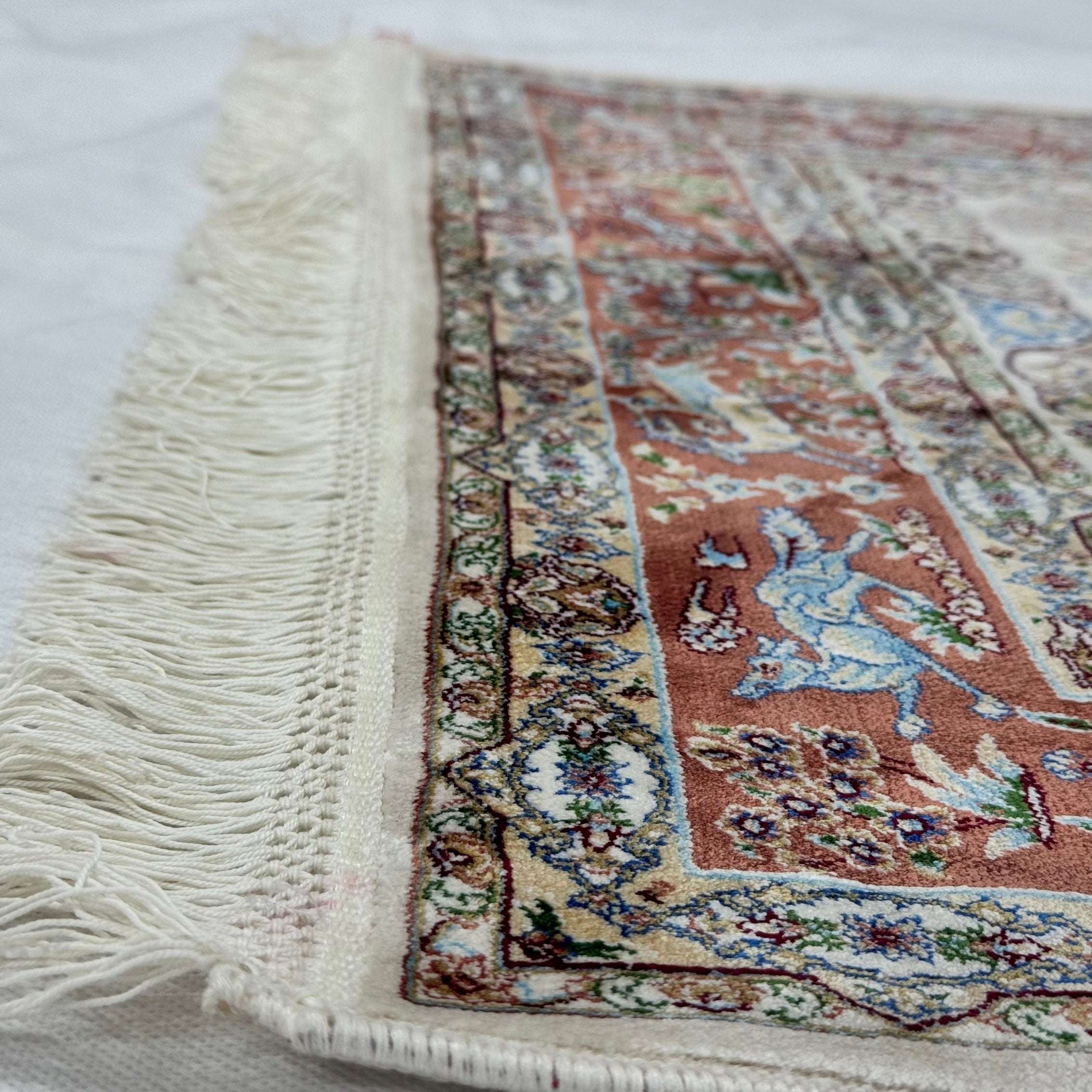 Persian Silk Bird of Paradise Rug 2.5 ft x 4 ft | 1600 Reed Pure Silk