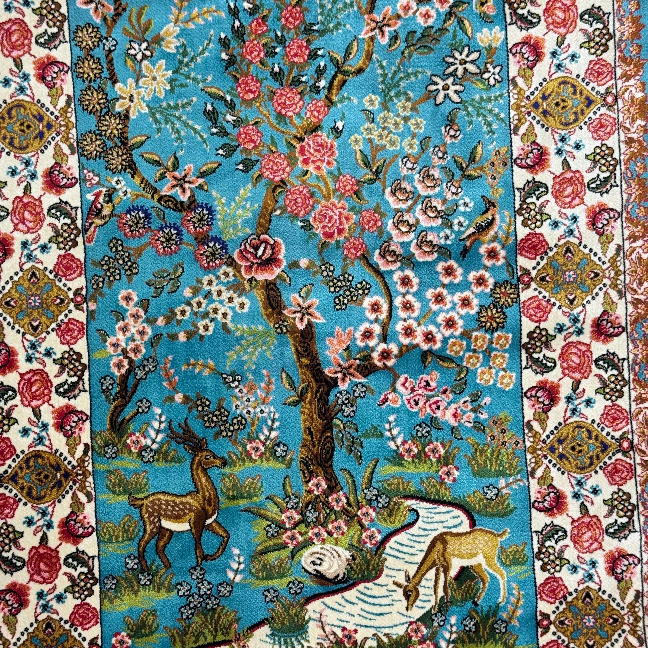 Persian Silk Garden of Paradise Rug 2 ft x 3 ft | 1600 Reed