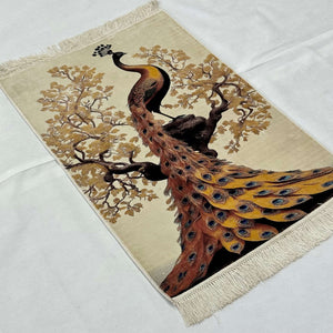 Persian Silk Peacock Rug 2 ft x 3 ft | Pure Silk Abresham | 1600 Reed