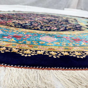 Persian Silk Round Rug 6.5 ft x 6.5 ft | Tree of Life Floral 1600 Reed